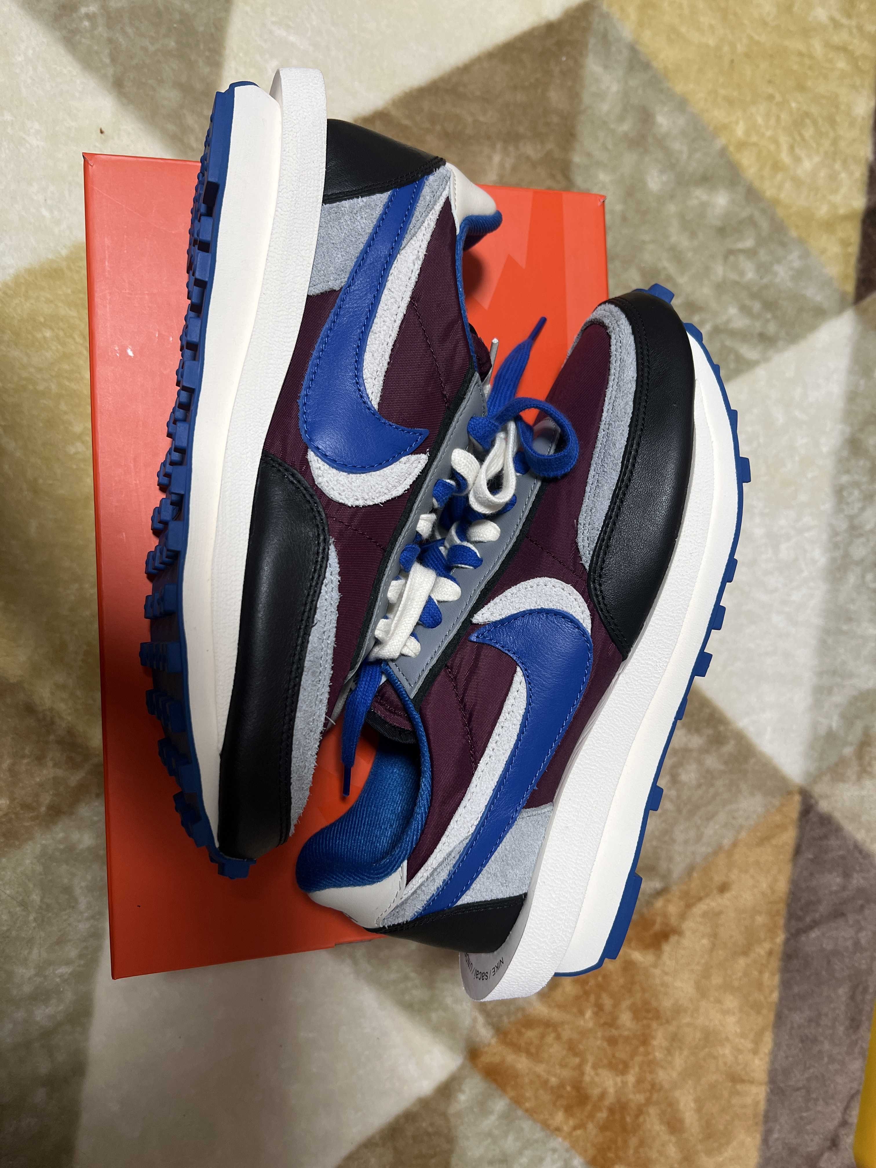 UNDERCOVER × sacai × Nike LD Waffle "Night Maroon/Pale Ivory-Ground Grey-Team Royal"