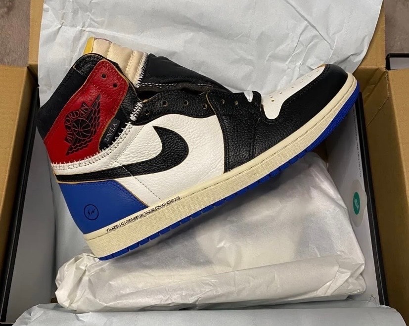 fragment design × UNION × Nike Air Jordan 1 High OG "Black/Varsity Red"