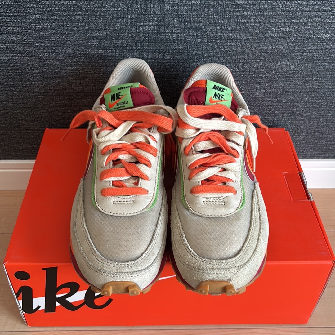 CLOT × Sacai × Nike LD Waffle "Orange Blaze"