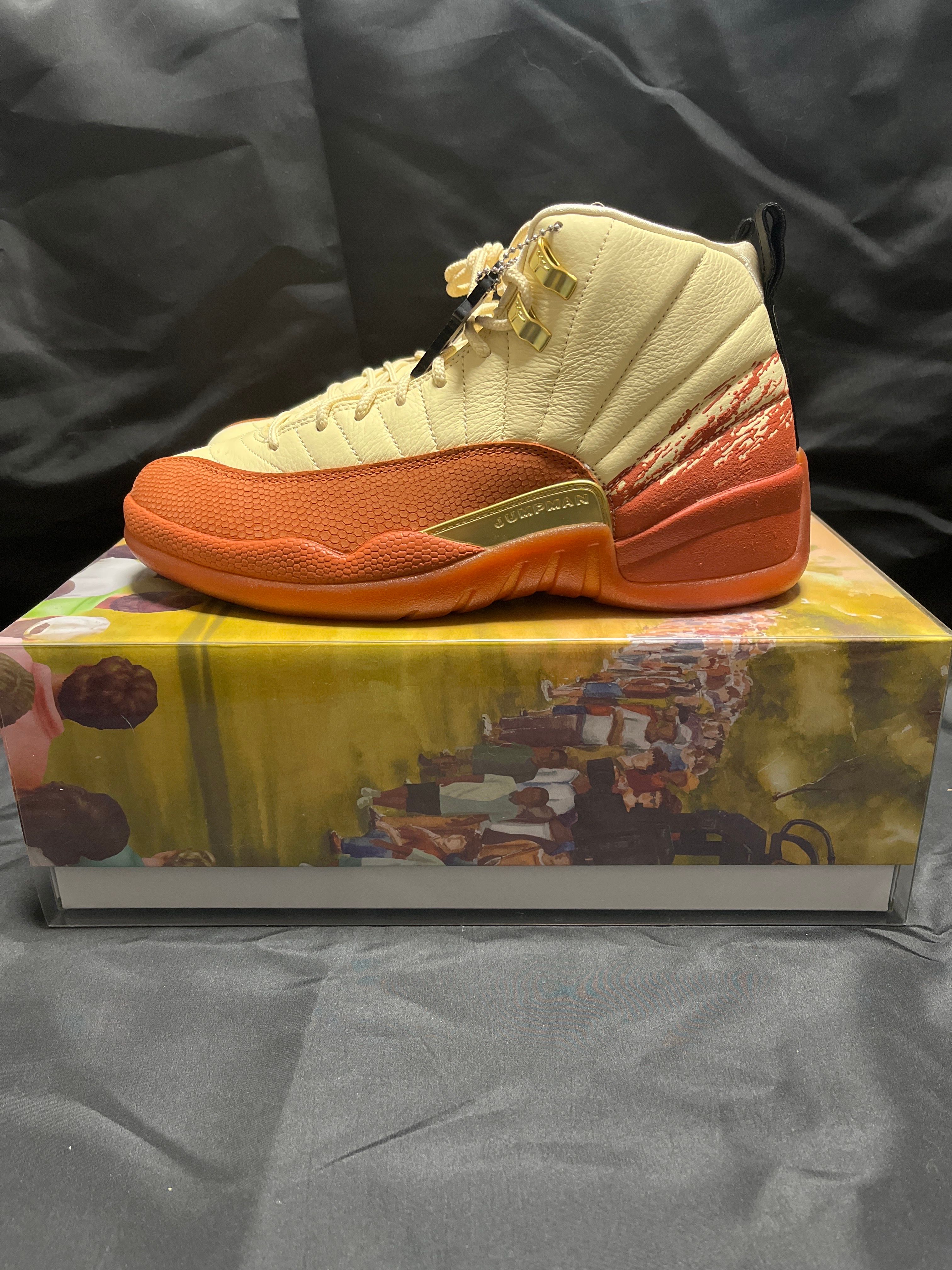 Eastside Golf × Nike Air Jordan 12 "Muslin/Black Burnt Sunrise"