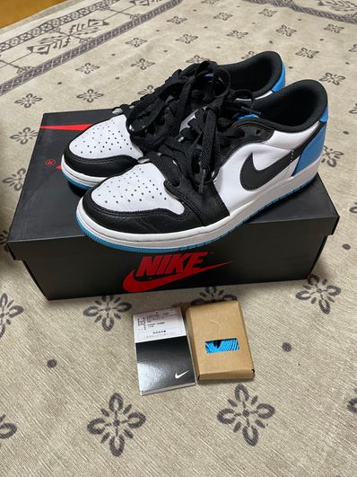 Nike Women's Air Jordan 1 Low OG "Black and Dark Powder Blue/UNC"