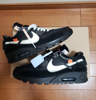 Off-White × Nike Air Max 90 "Black/Black-Cone-White"