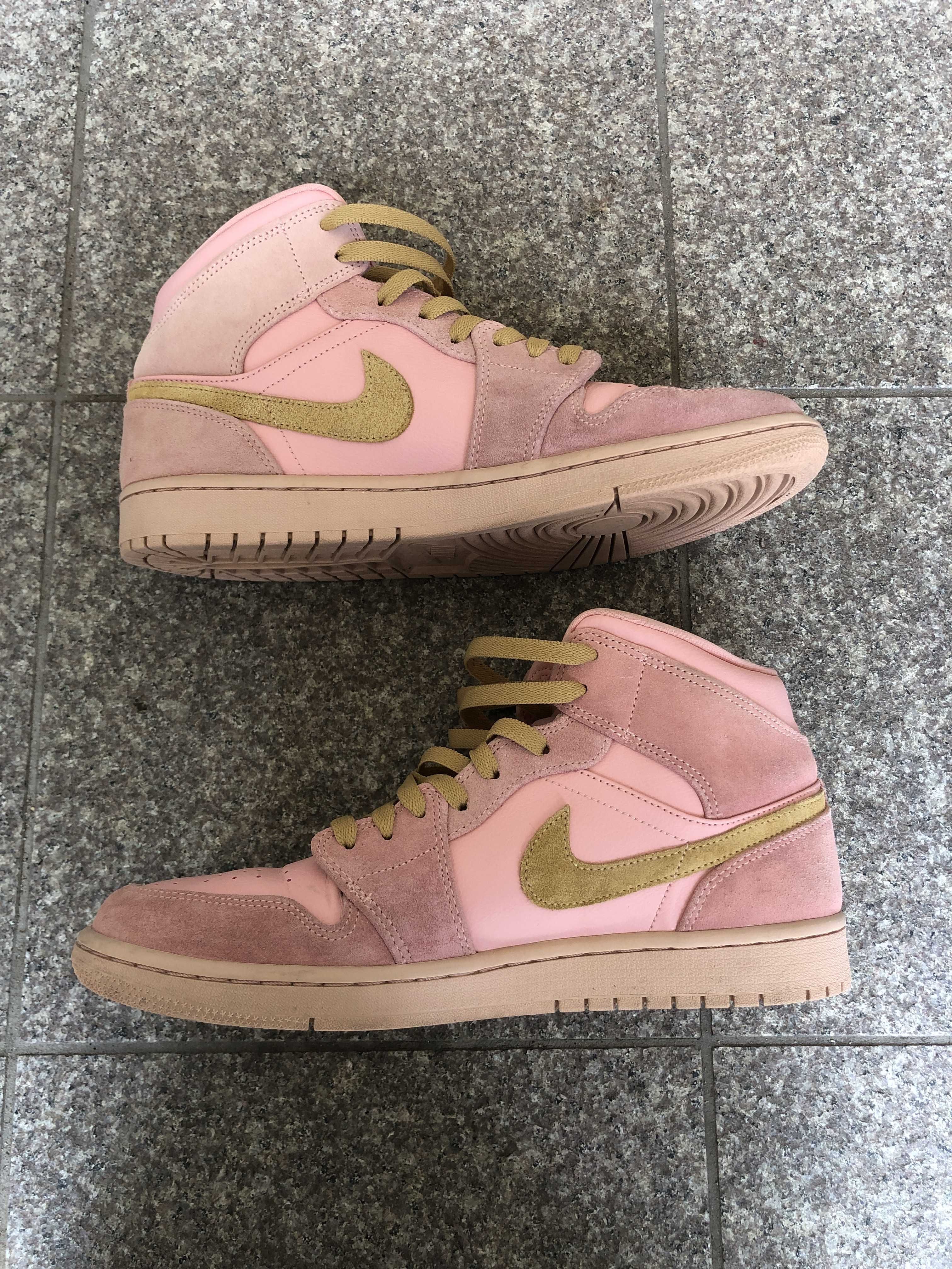 NIKE AIR JORDAN 1 MID "CORAL/GOLD"