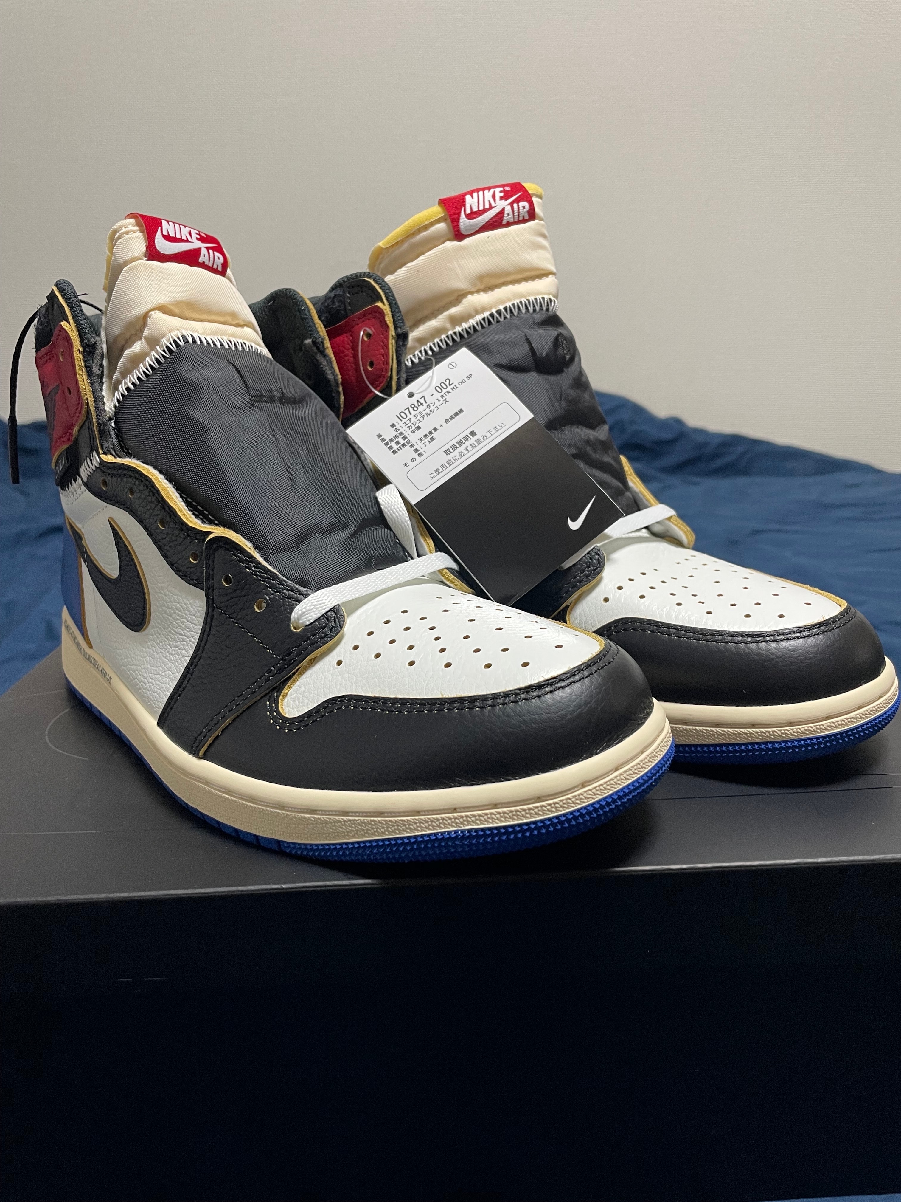 fragment design × UNION × Nike Air Jordan 1 High OG "Black/Varsity Red"