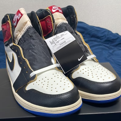 fragment design × UNION × Nike Air Jordan 1 High OG "Black/Varsity Red"