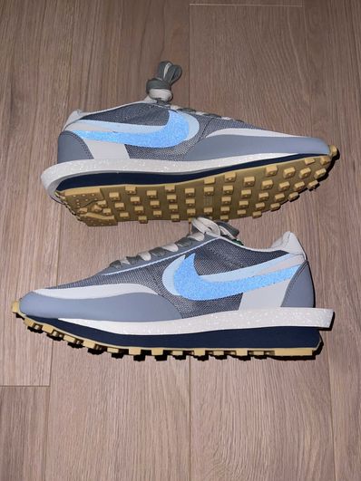 CLOT × Sacai × Nike LD Waffle "Grey Obsidian/Cool Grey"