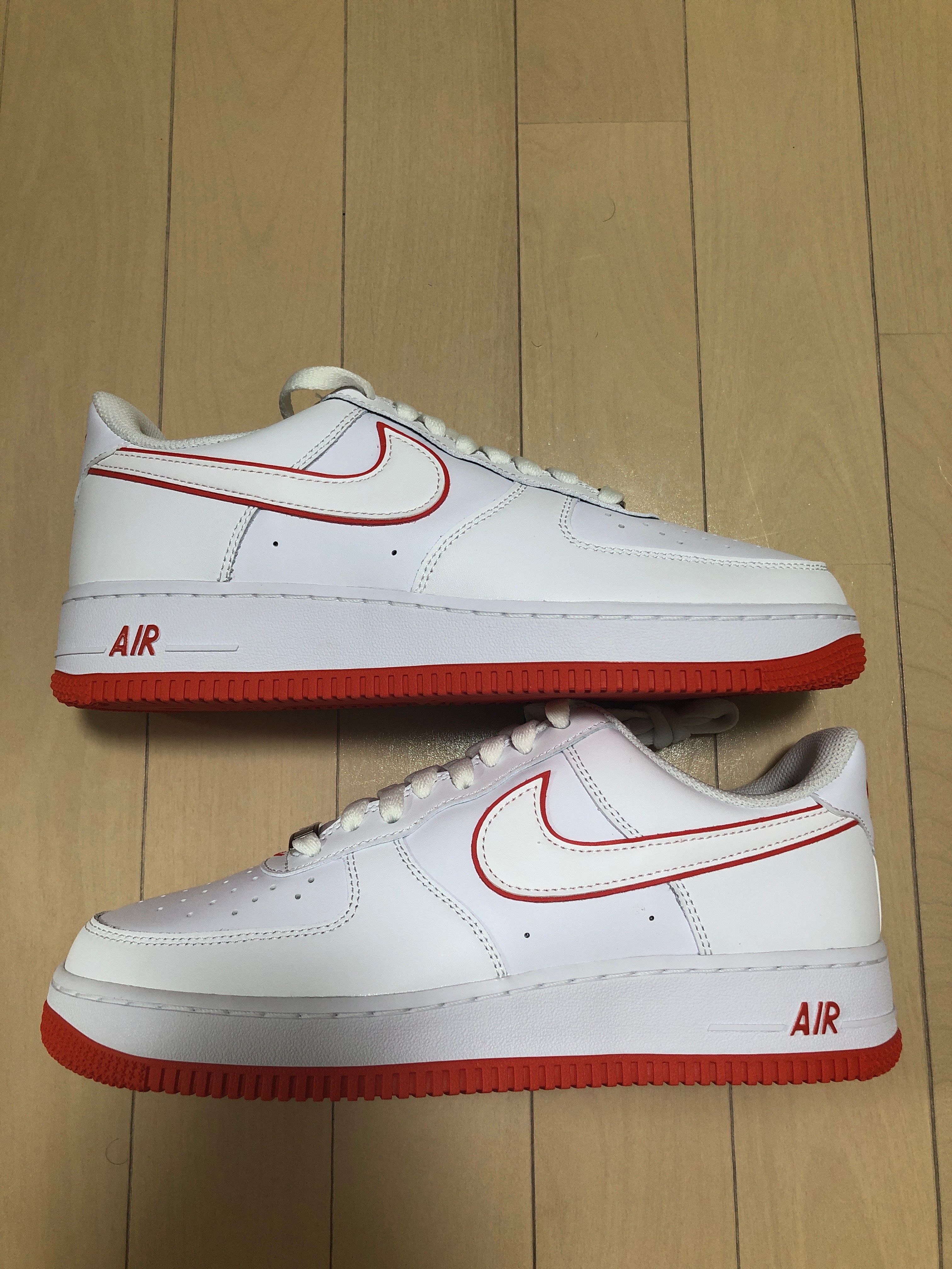 Nike Air Force 1 Low "White and Picante Red"