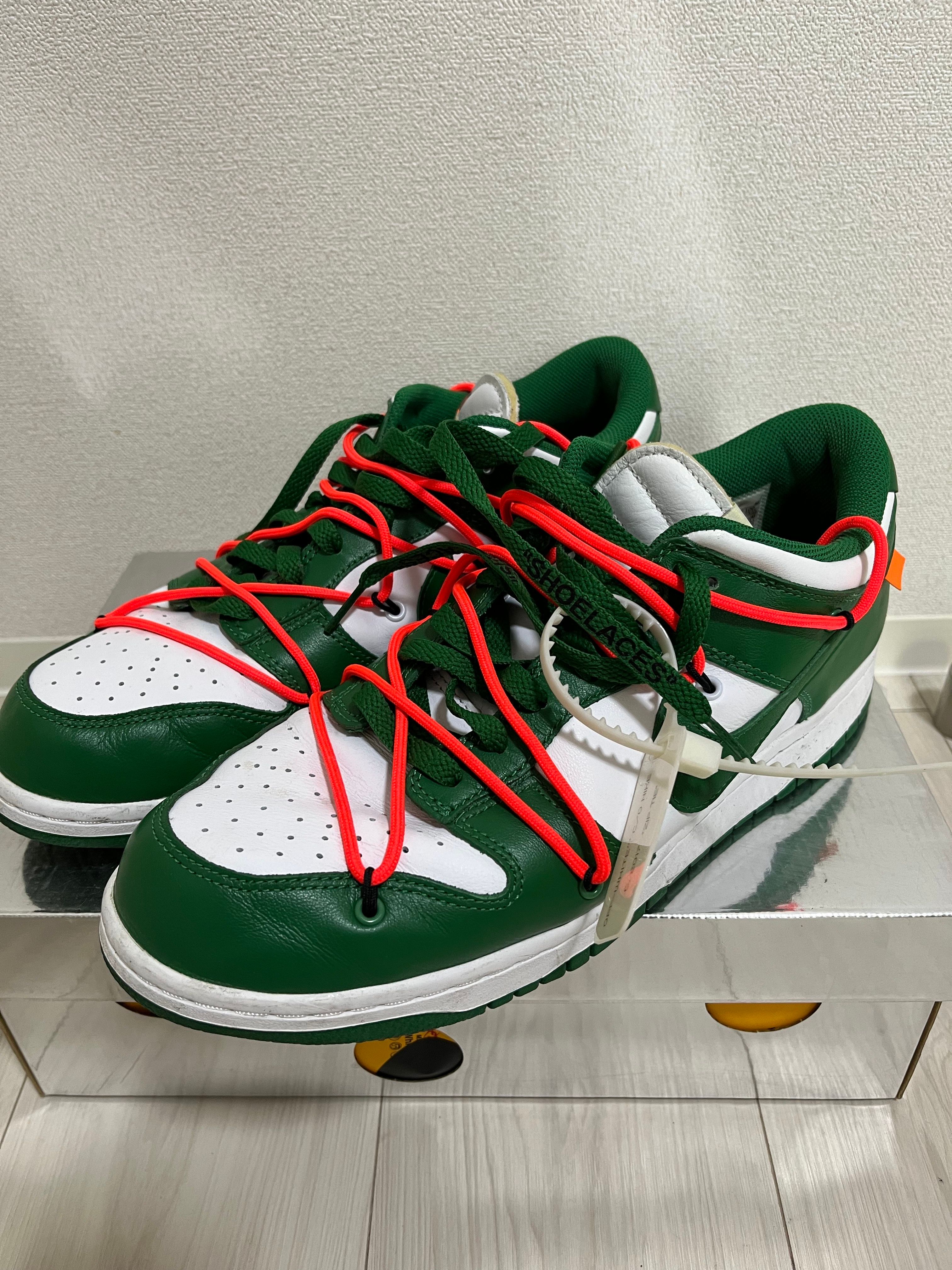 Off-White × Nike Dunk Low "White/Pine Green"