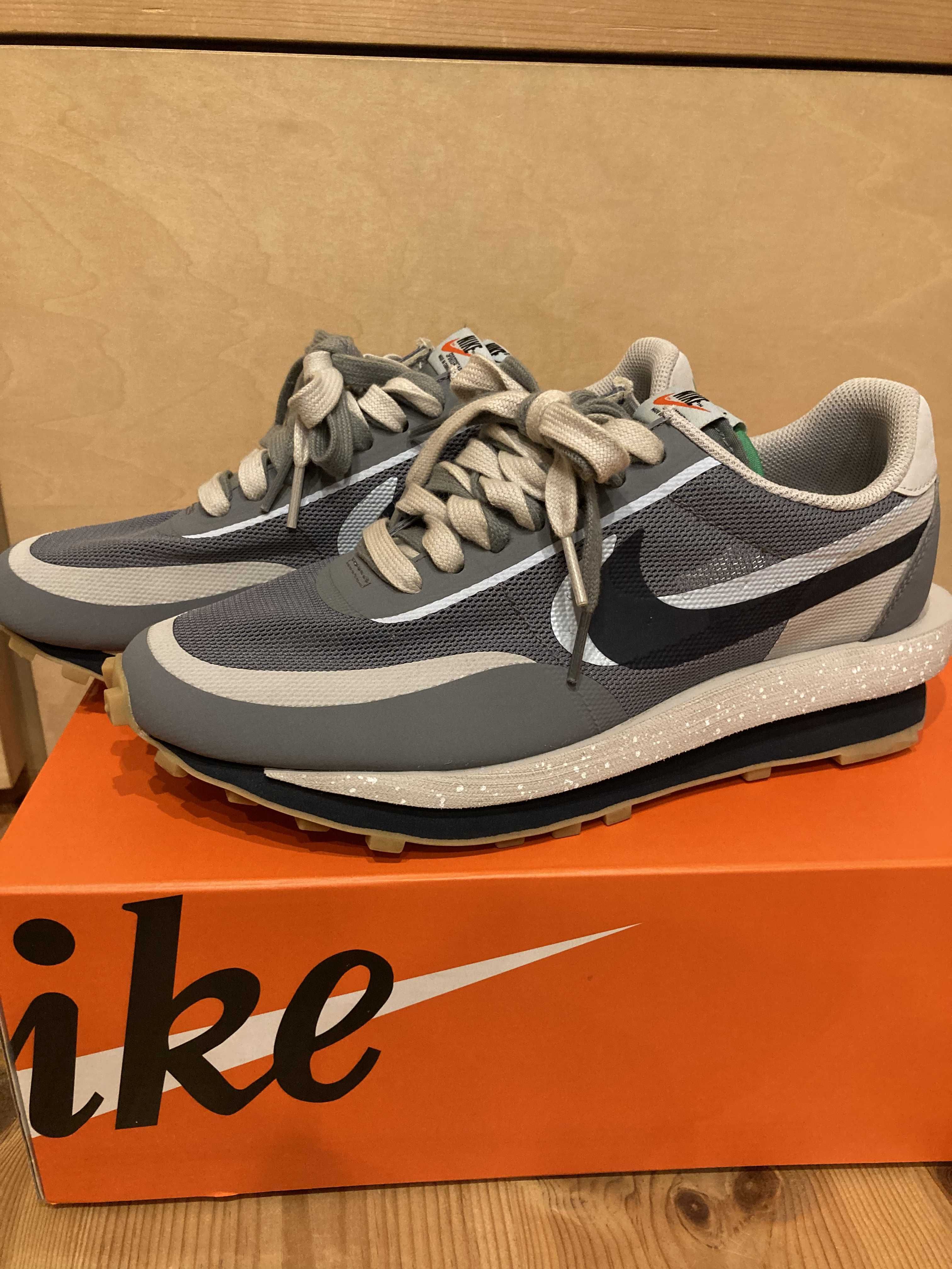 CLOT × Sacai × Nike LD Waffle "Grey Obsidian/Cool Grey"