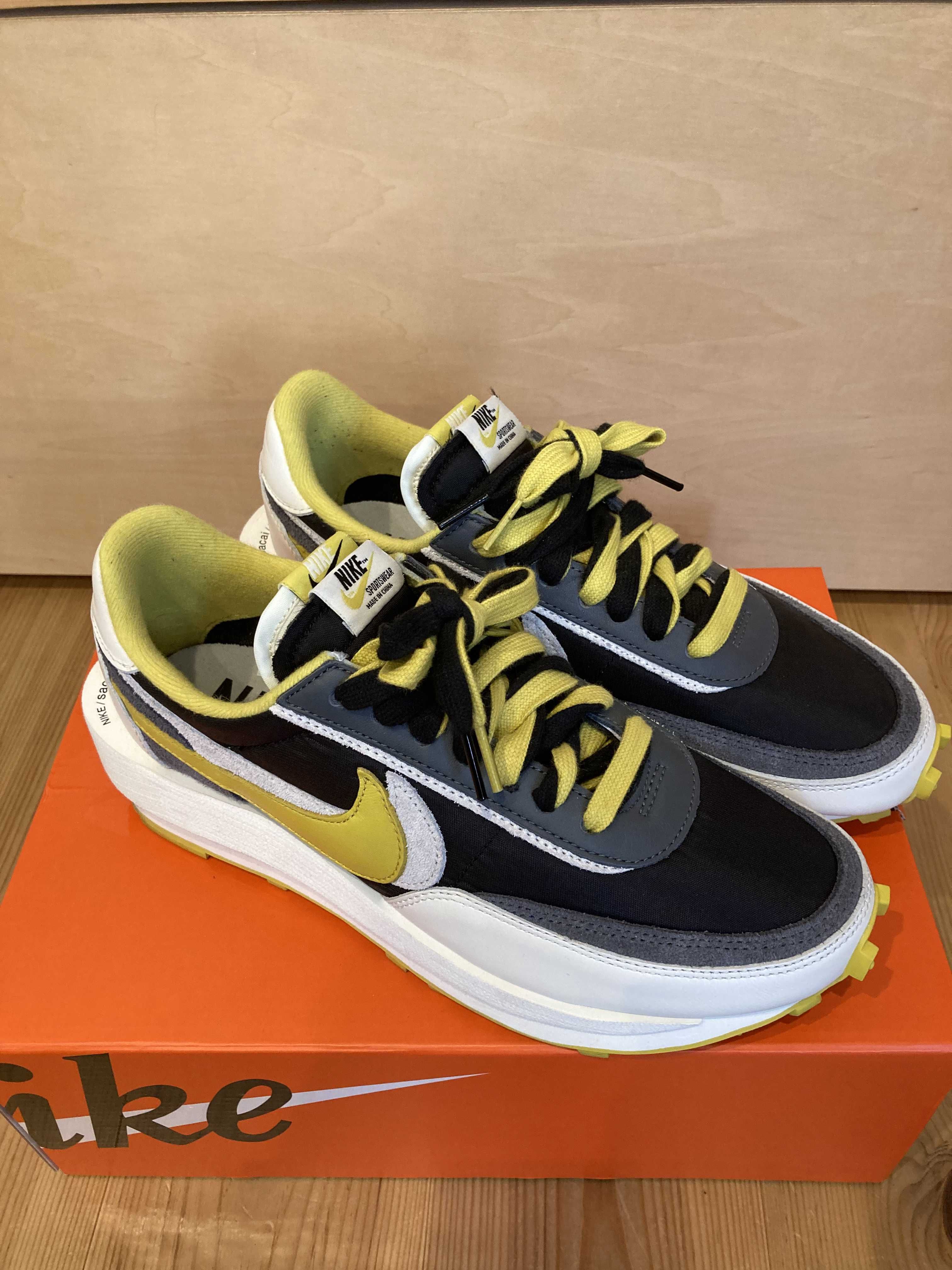 UNDERCOVER × sacai × Nike LD Waffle "Black/Sail-Dark Grey-Bright Citron"