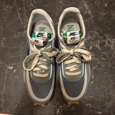 CLOT × Sacai × Nike LD Waffle "Grey Obsidian/Cool Grey"