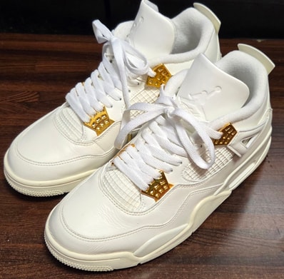 Nike Women's Air Jordan 4 Retro "White & Gold"