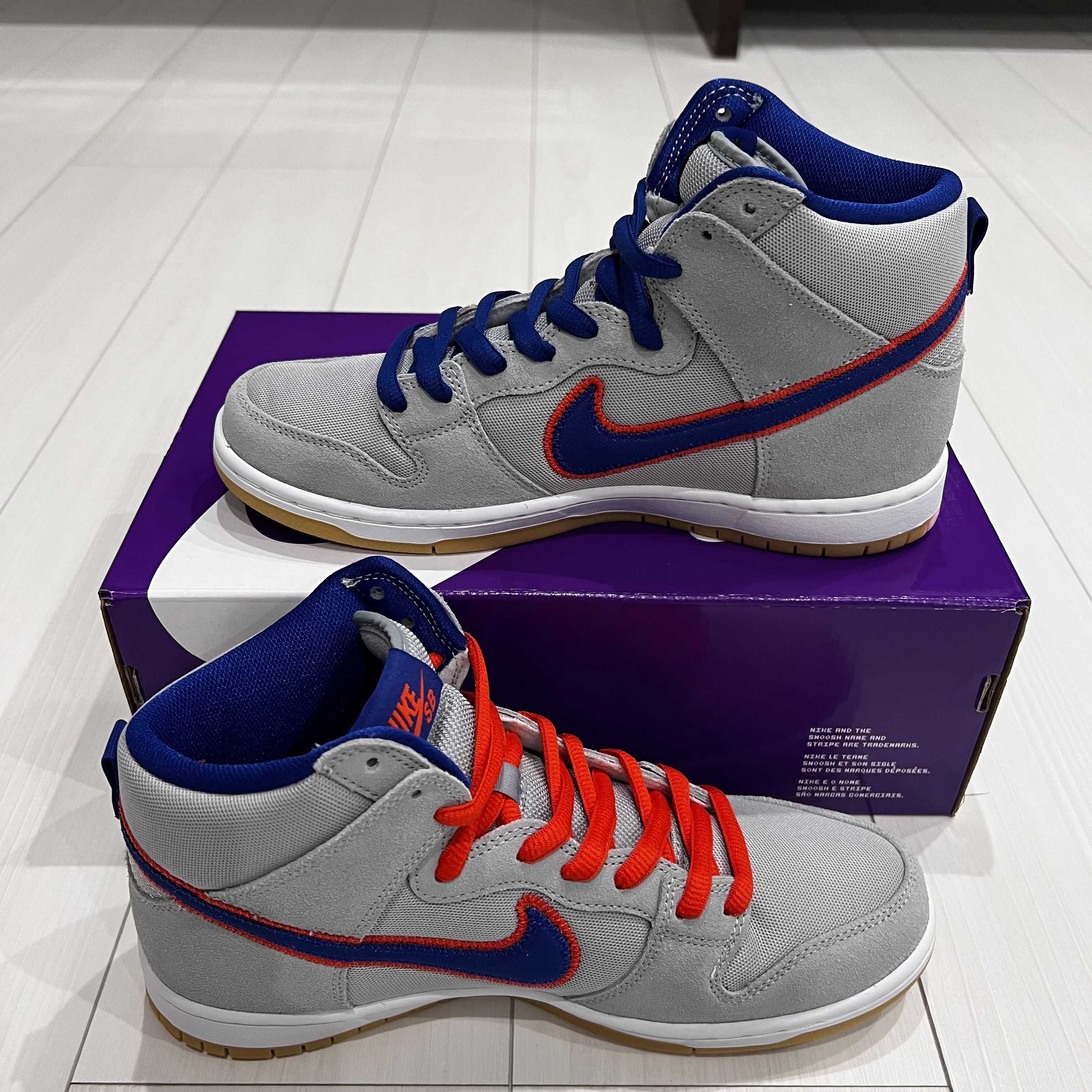 Nike SB Dunk High "Rush Blue and Team Orange/New York Mets" 