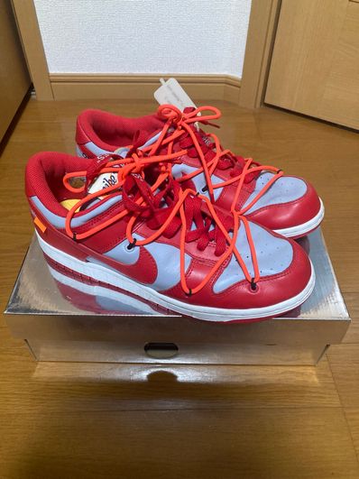 Off-White × Nike Dunk Low "University Red/Wolf Grey"