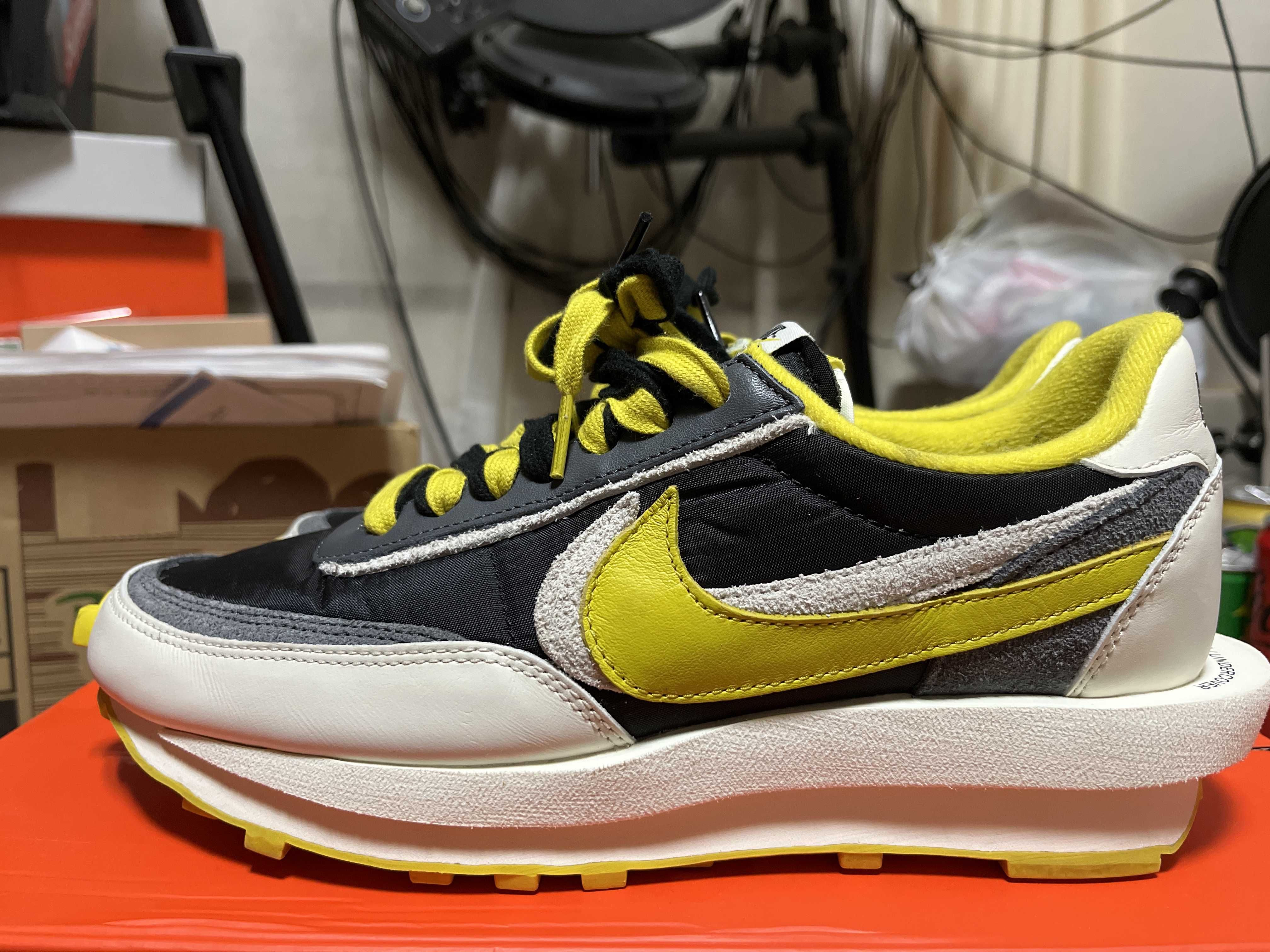 UNDERCOVER × sacai × Nike LD Waffle "Black/Sail-Dark Grey-Bright Citron"
