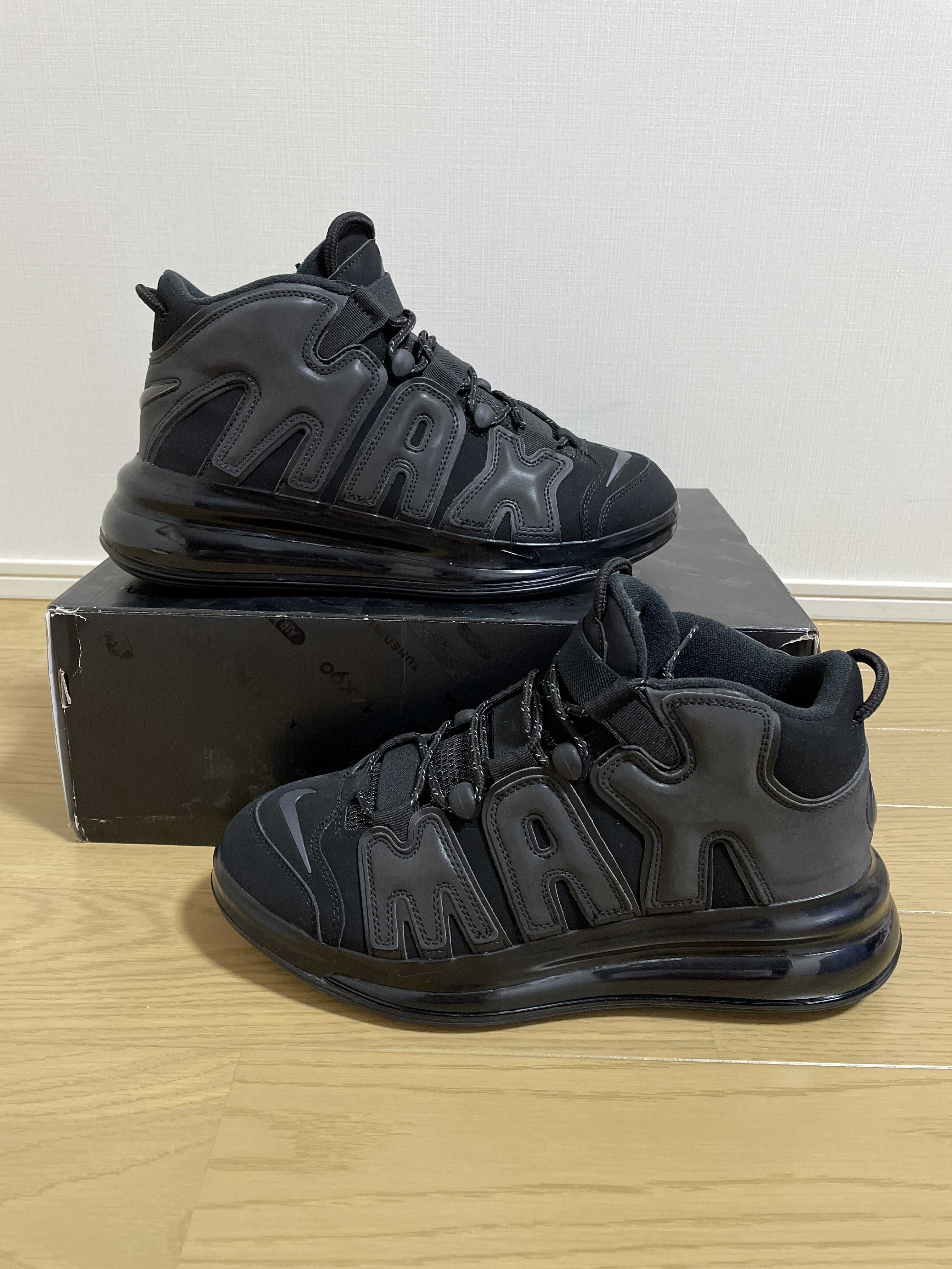 NIKE AIR MORE UPTEMPO 720 BLACK / METALLIC BLACK