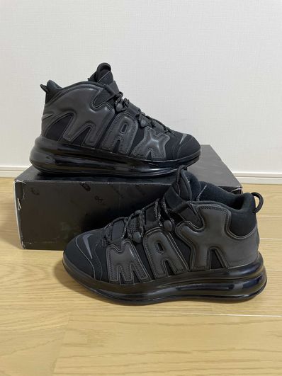 NIKE AIR MORE UPTEMPO 720 BLACK / METALLIC BLACK