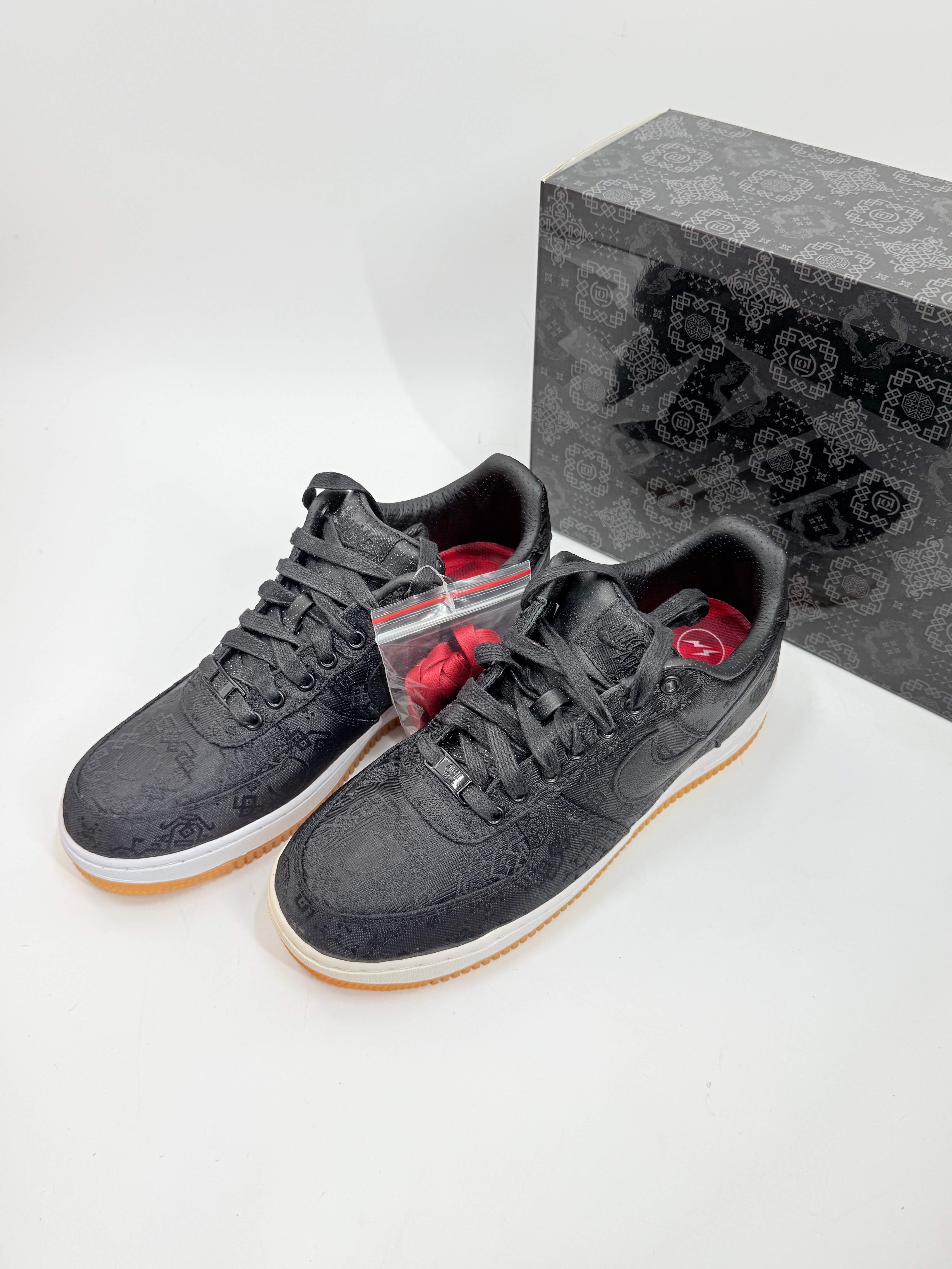 fragment design × CLOT × Nike Air Force 1 Low "Black"