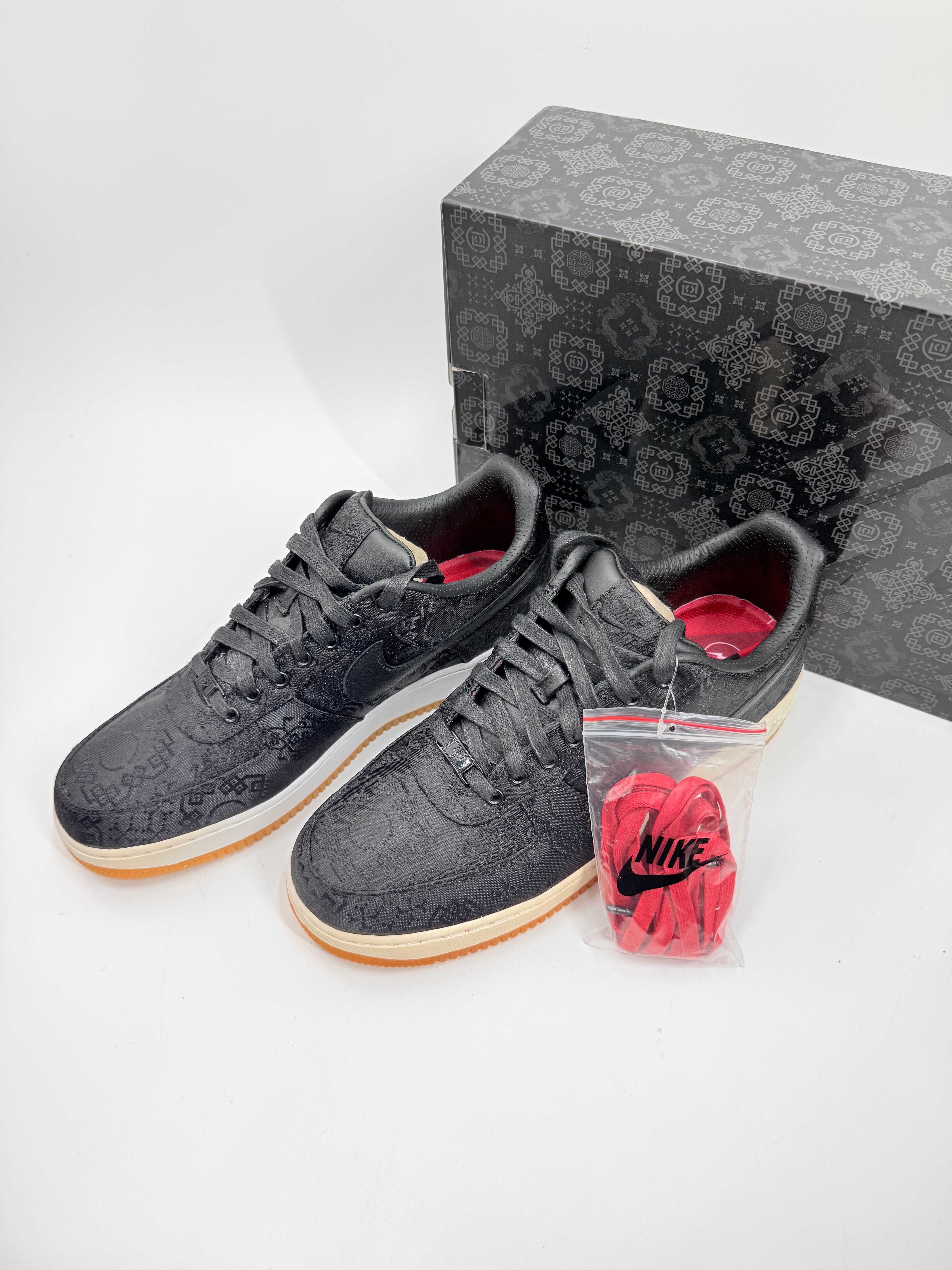 fragment design × CLOT × Nike Air Force 1 Low "Black"