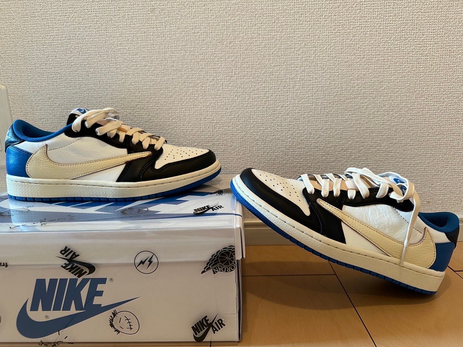 Travis Scott × fragment design × Nike Air Jordan 1 Low OG SP "Military Blue"