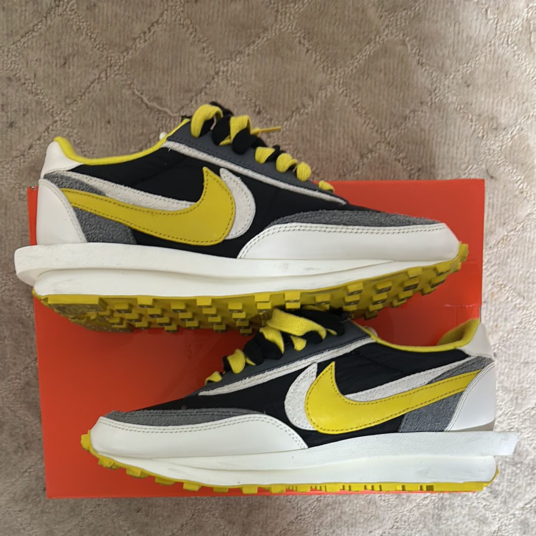 UNDERCOVER × sacai × Nike LD Waffle "Black/Sail-Dark Grey-Bright Citron"