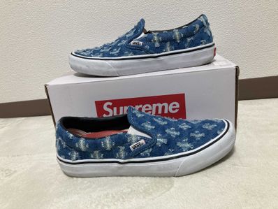 Supreme × Vans Slip-On Hole Punch Denim "Blue"