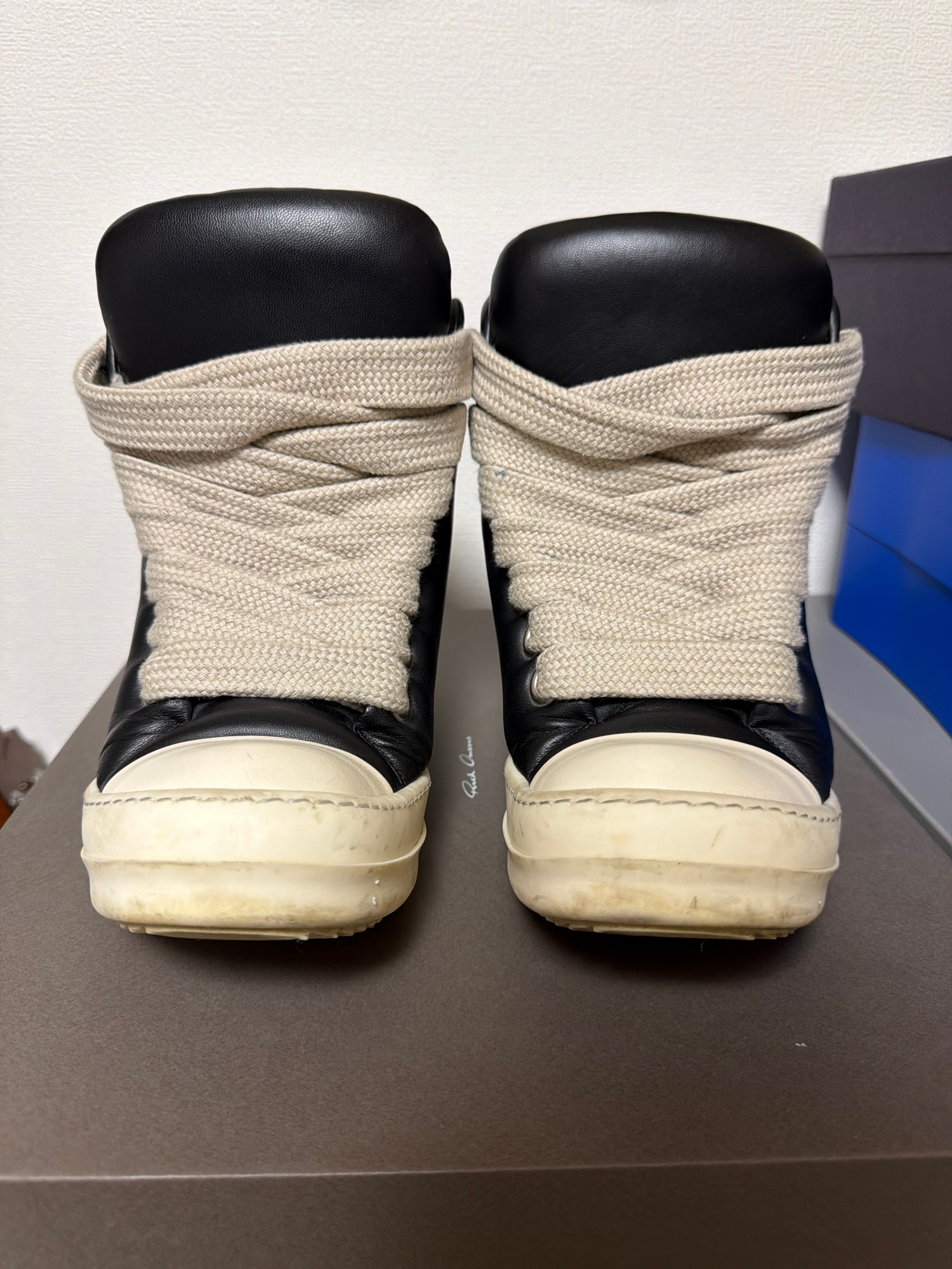 Rick Owens Jumbo Laced Padded Sneakers "Black/Milk"