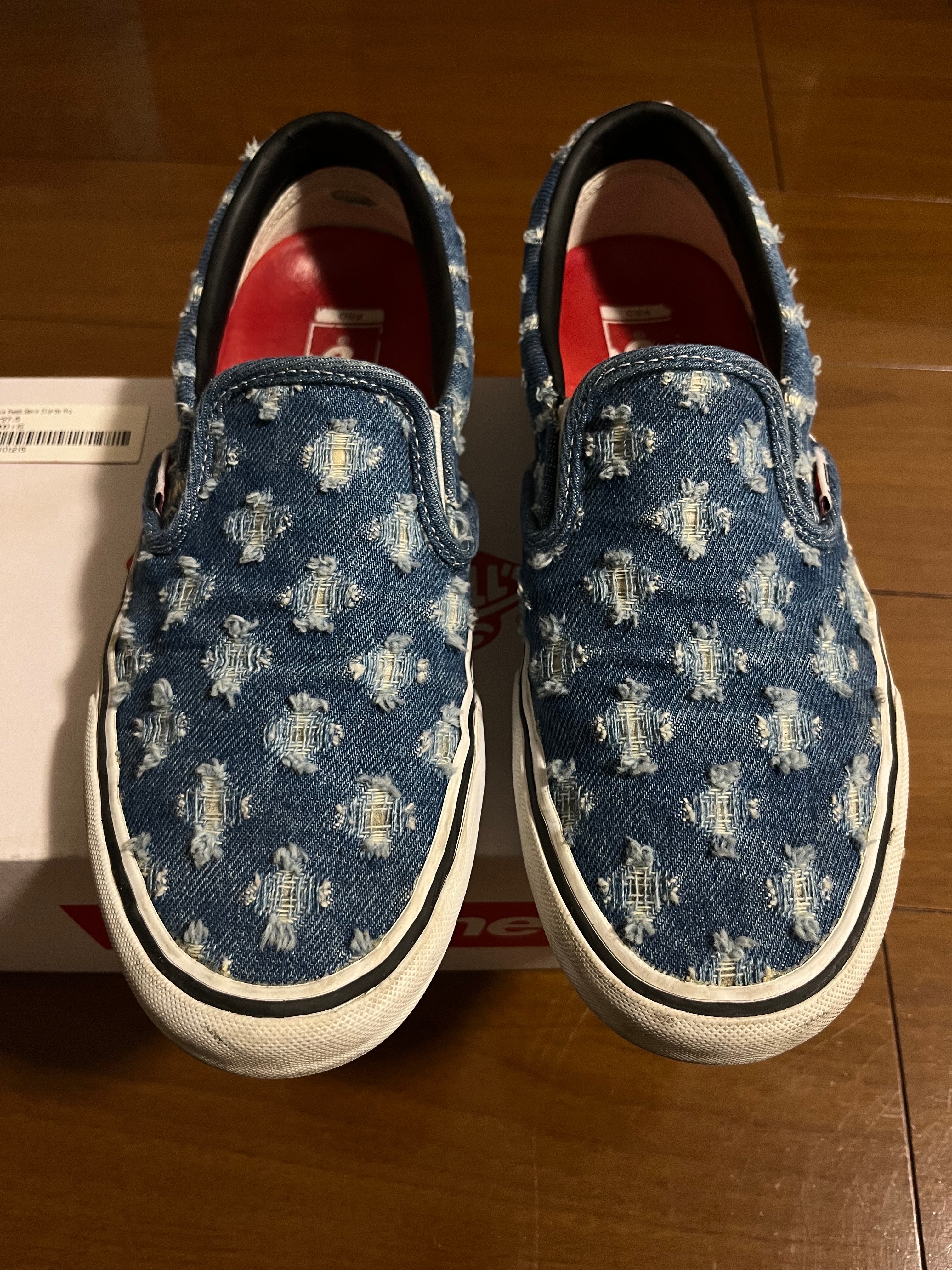 シュプリーム × バンズ スリッポン ホール パンチ デニム "ブルー"