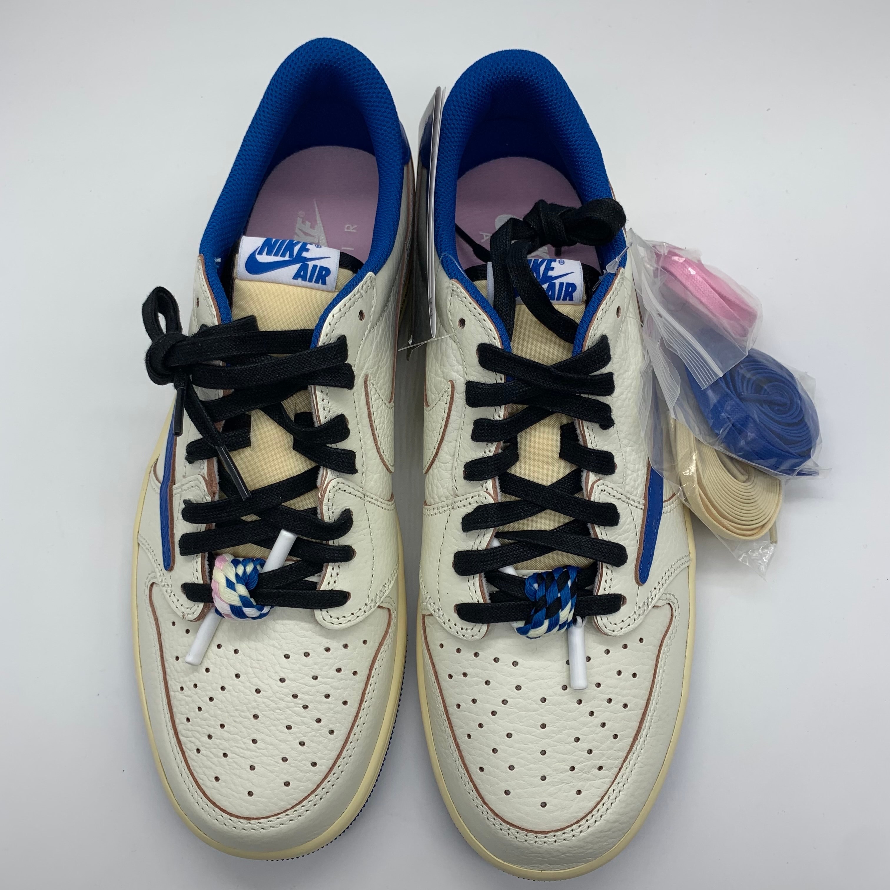 Travis Scott × fragment design × Nike Air Jordan 1 Low OG "Sail/Military Blue"
