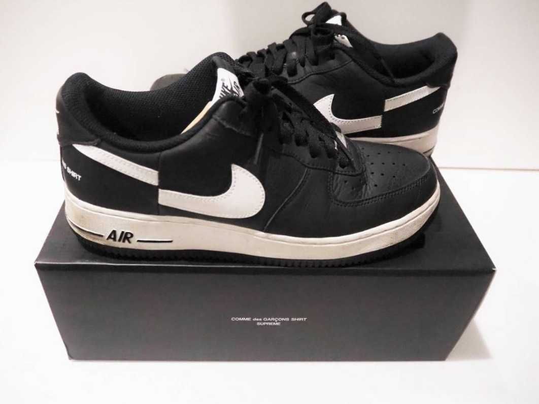 Supreme × COMME des GARCONS SHIRT × Nike Air Force 1 Low "Black/White" (2018)
