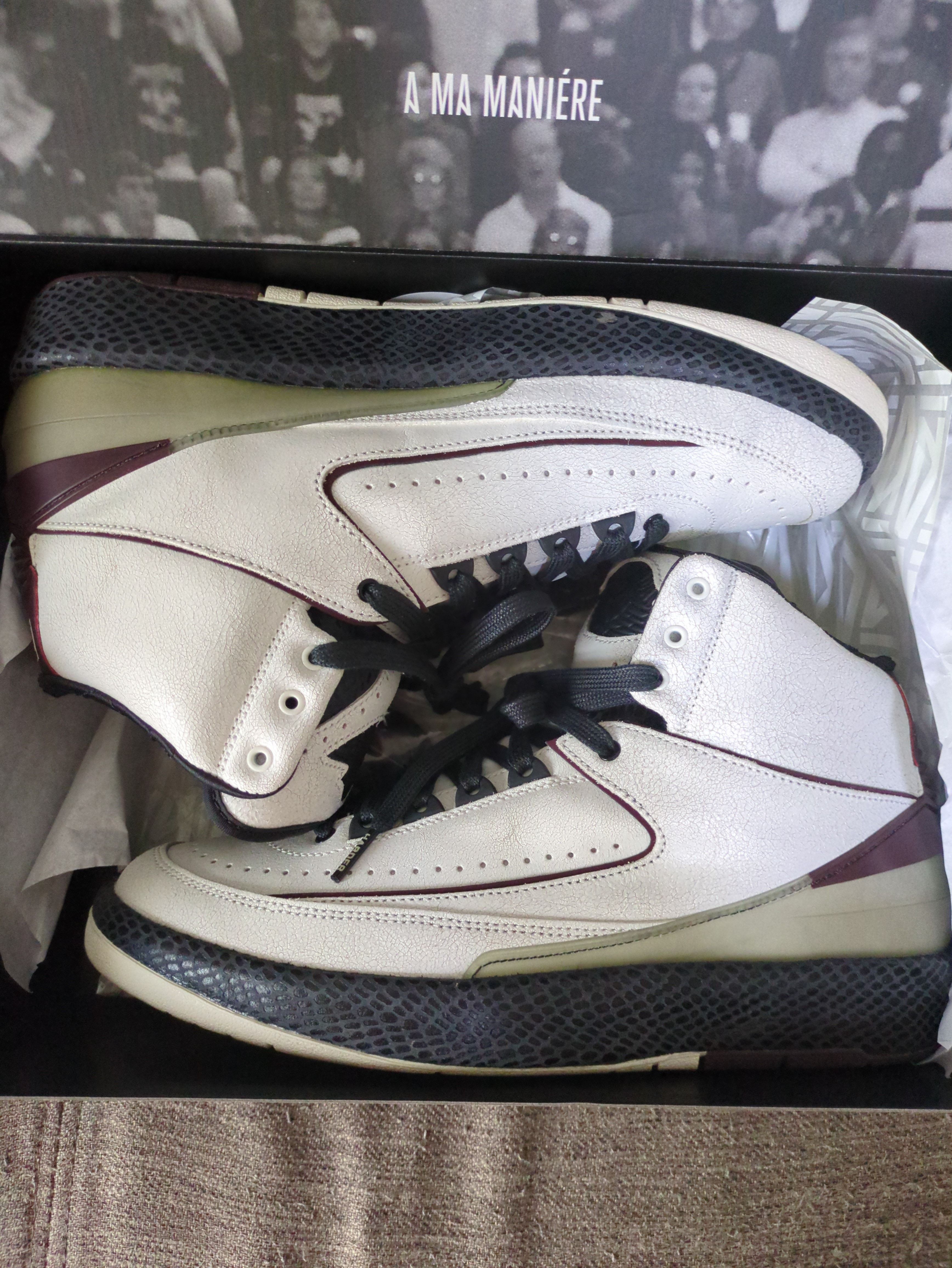 A Ma Maniere × Nike Air Jordan 2 "Airness/Sail and Burgundy"