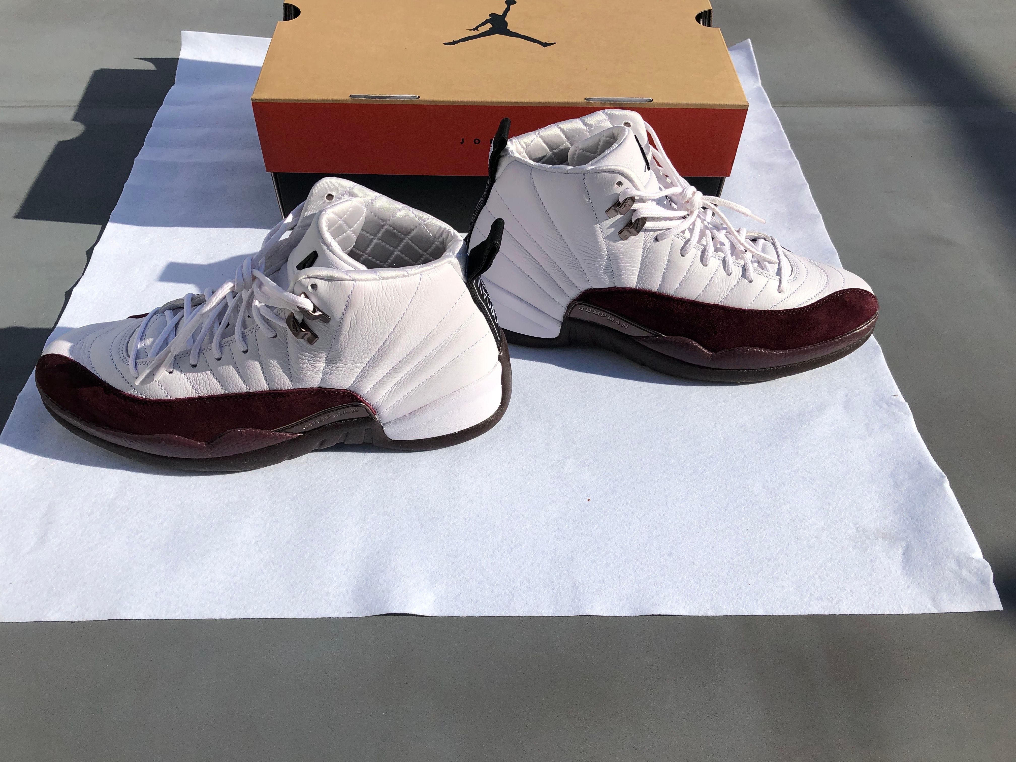 A Ma Maniere × Nike Women's Air Jordan 12 "White and Burgundy Crush"