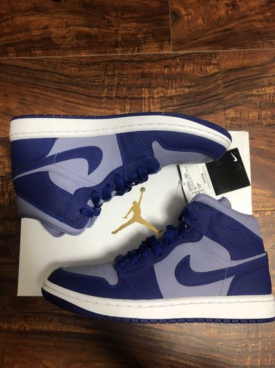 NIKE Women's AIR JORDAN 1 MID "BLUE/GREY"
