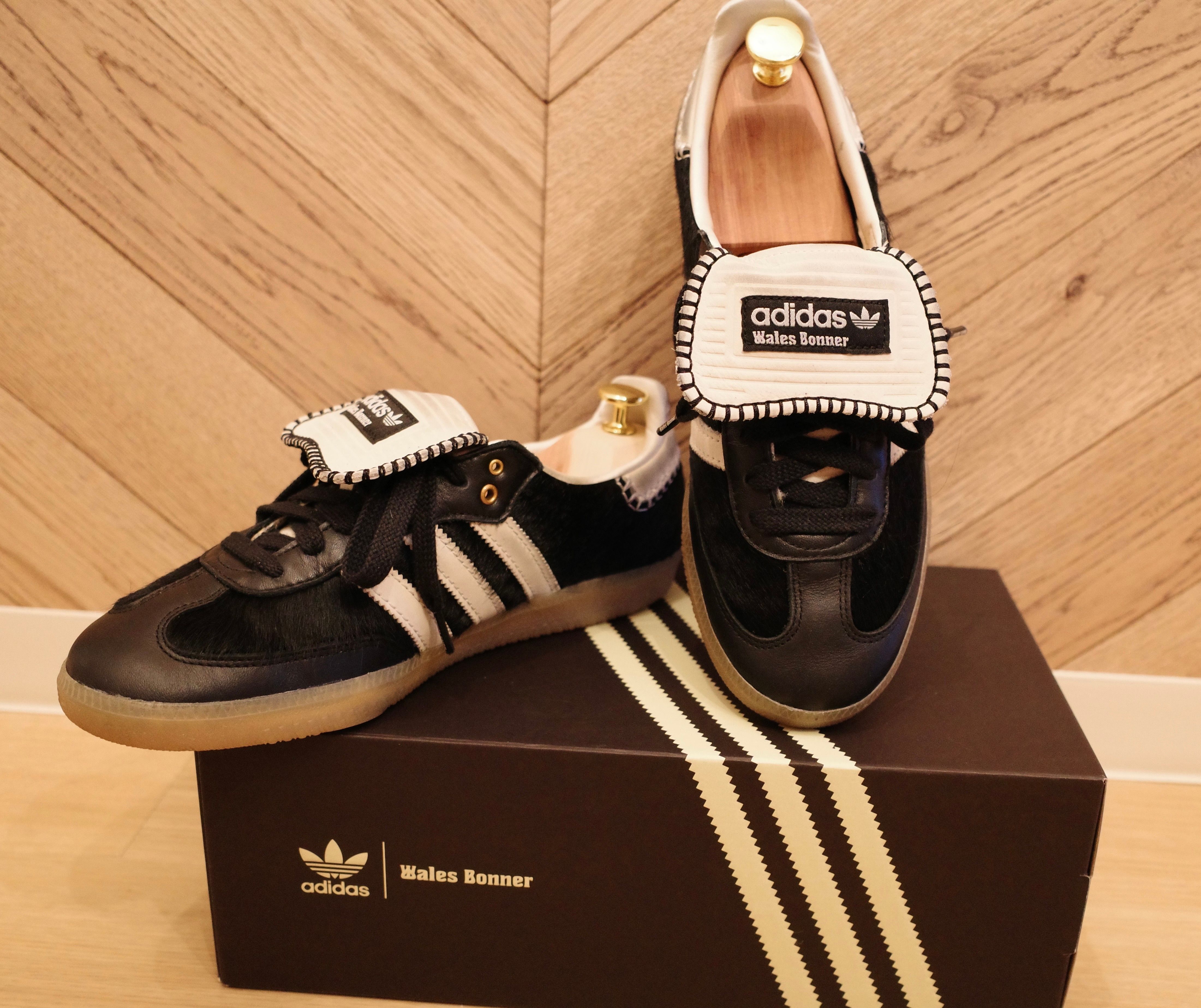 Wales Bonner × adidas Samba Pony Tonal Low "Core Black/Cream White"