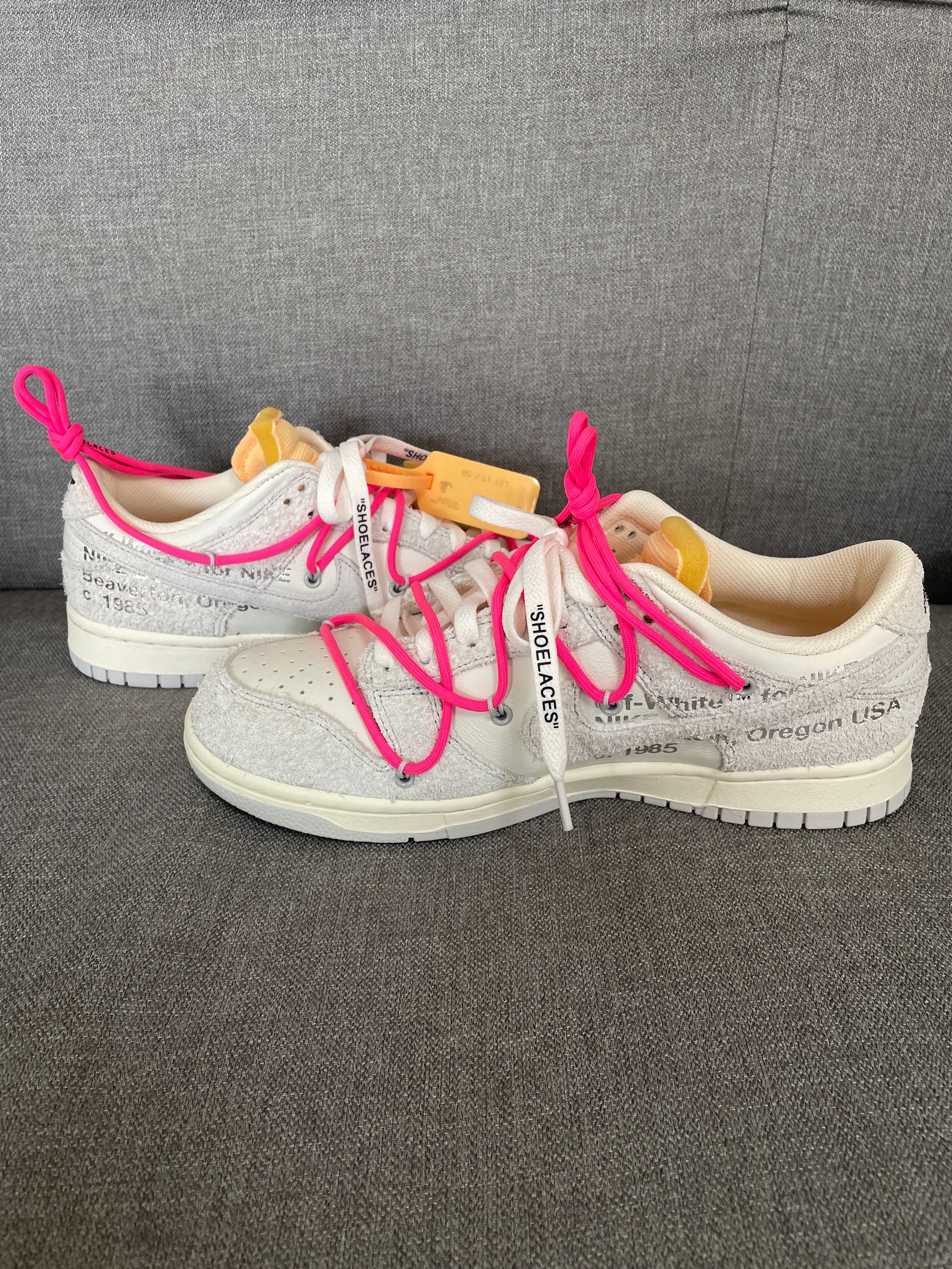 Off-White × Nike Dunk Low "Sail/Neutral Gray/Hyper Pink"