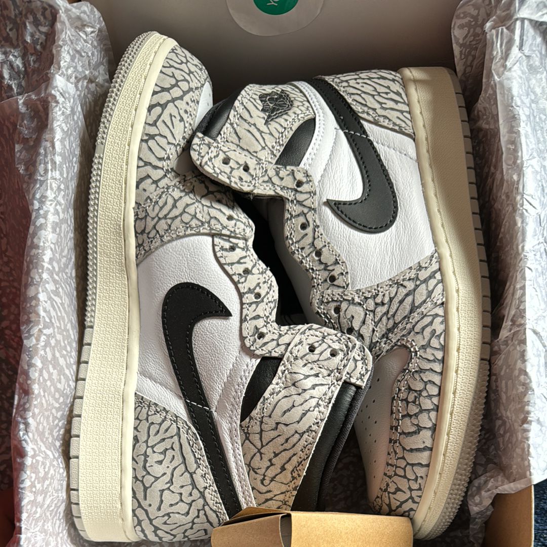 Nike GS Air Jordan 1 High OG "White Cement"