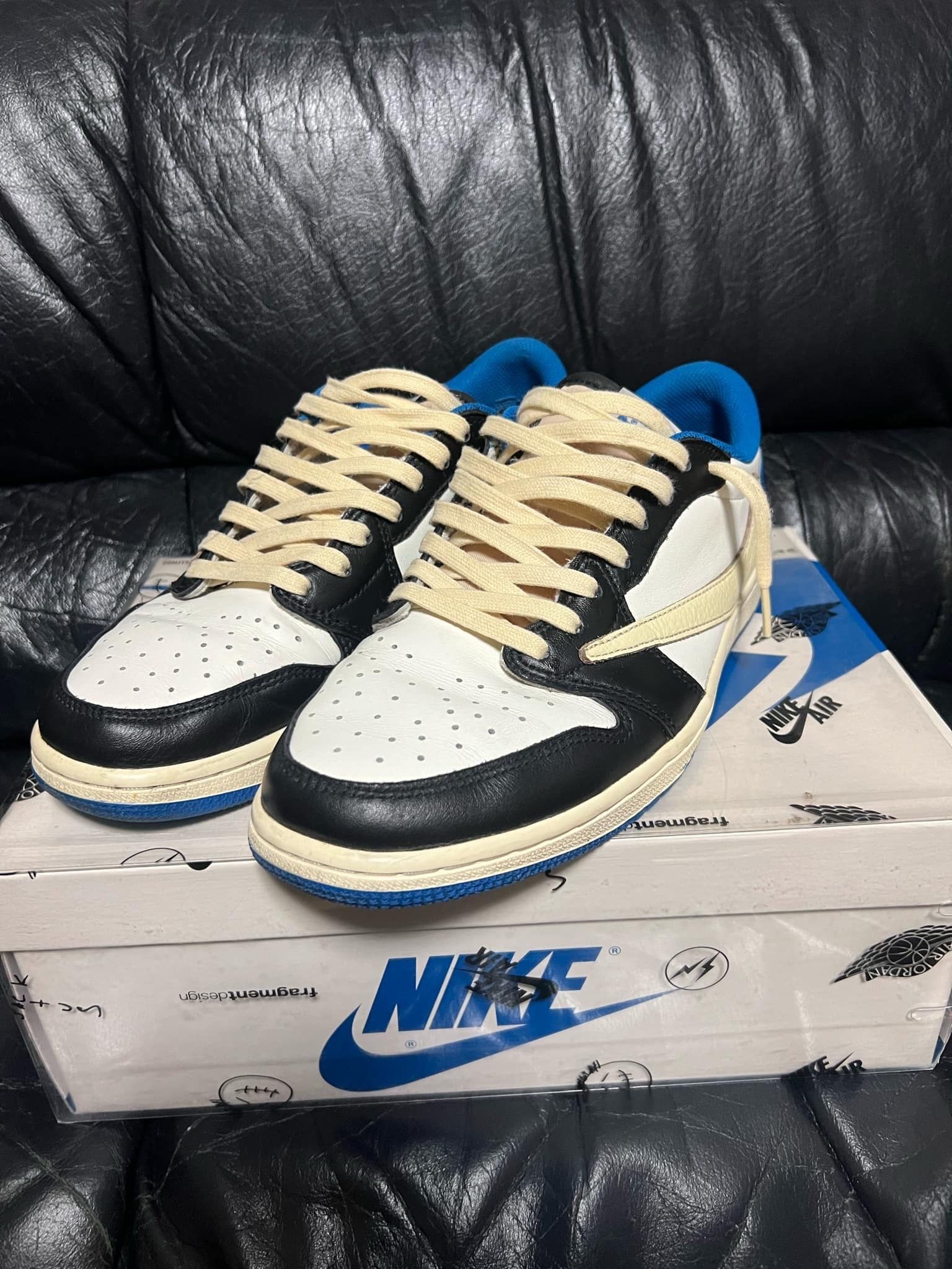 Travis Scott × fragment design × Nike Air Jordan 1 Low OG SP "Military Blue"