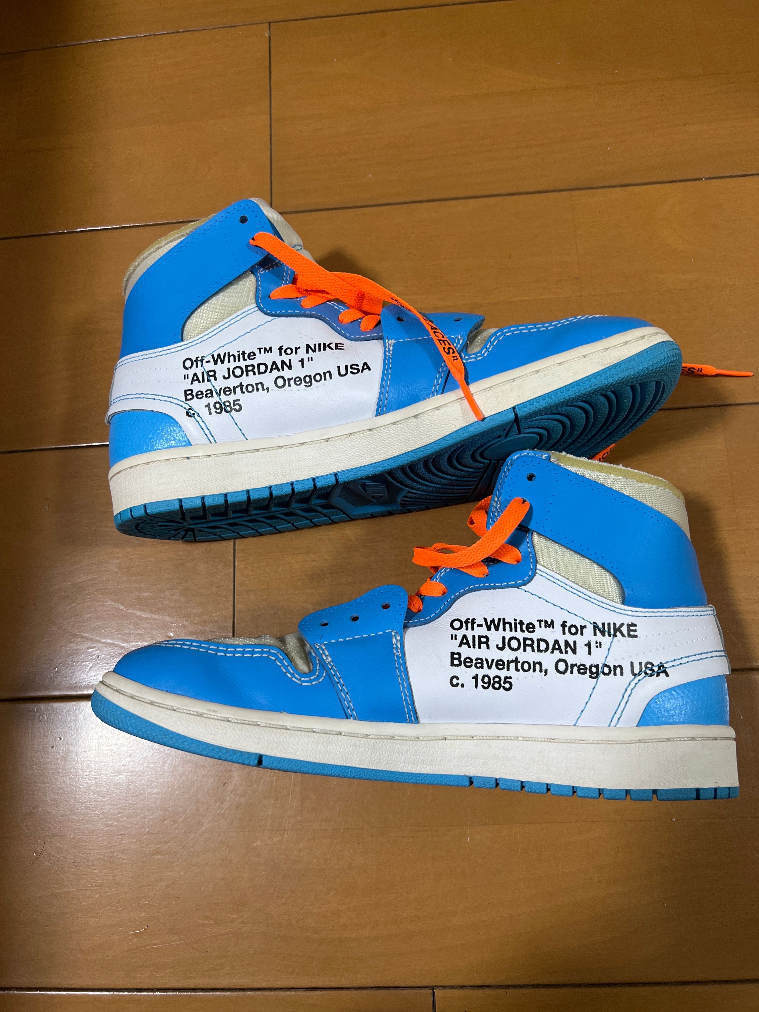 Off-White × Nike Air Jordan 1 High UNC "White/Dark Powder Blue"