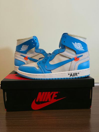 Off-White × Nike Air Jordan 1 High UNC "White/Dark Powder Blue"