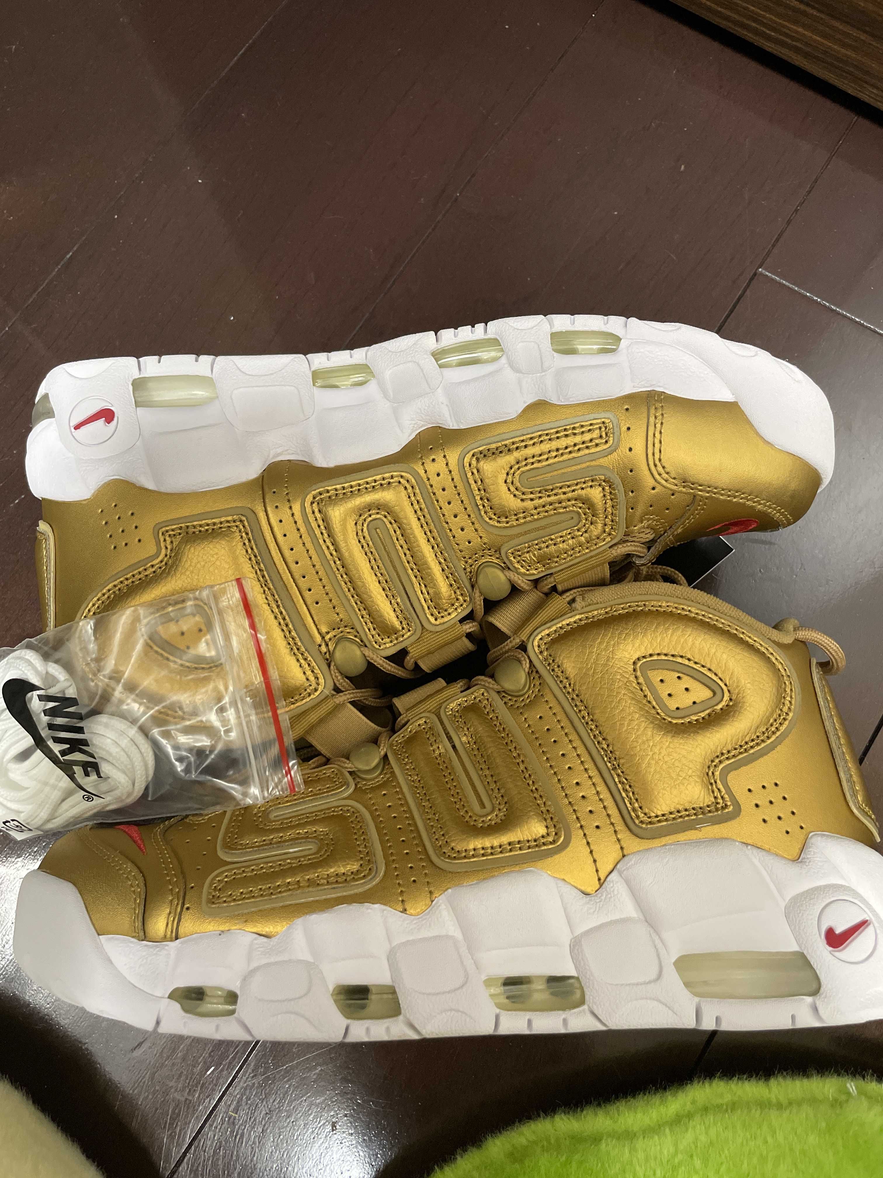 Supreme × Nike Air More Uptempo "Metallic Gold"