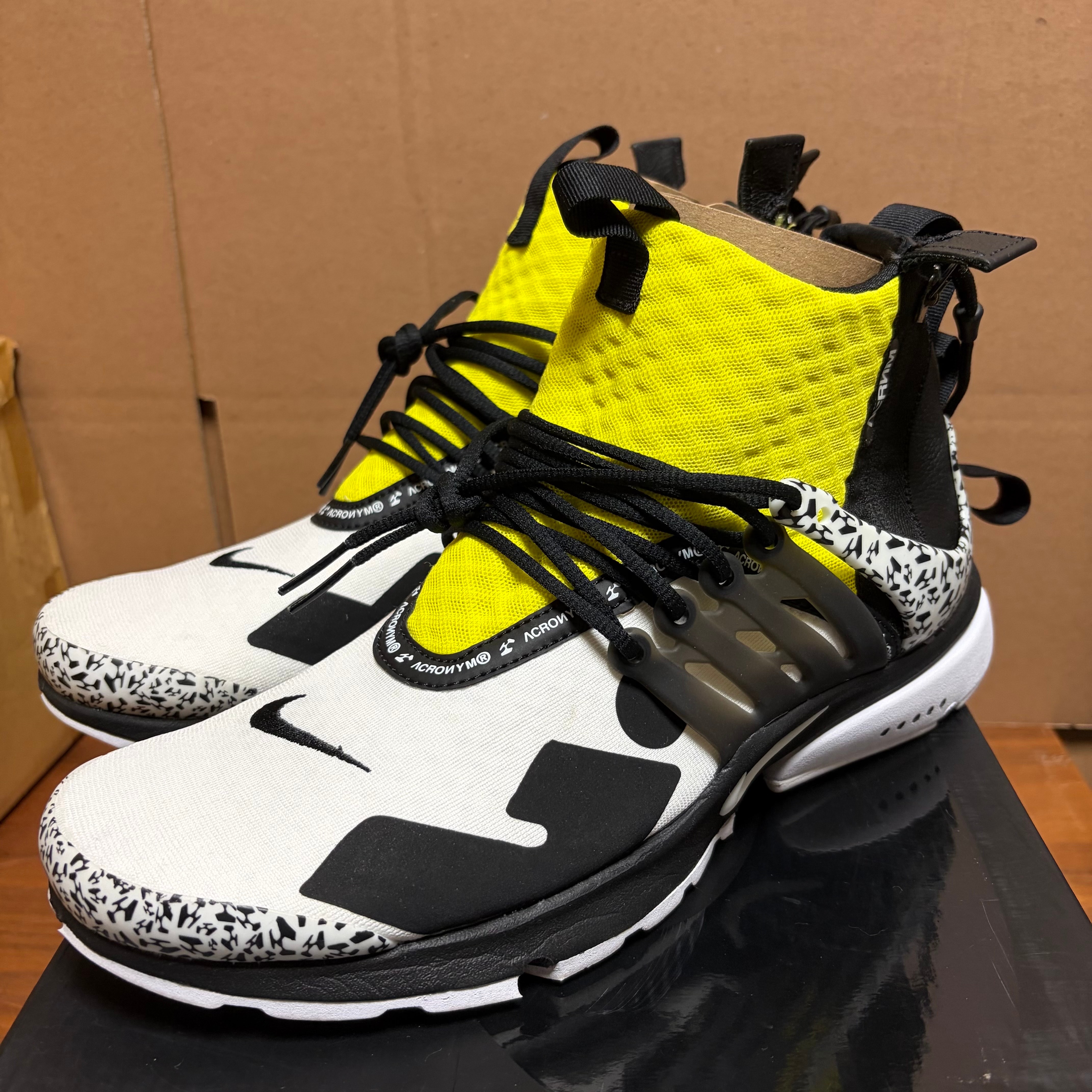 ACRONYM × Nike Air Presto Mid "White/Black/Dynamic Yellow"