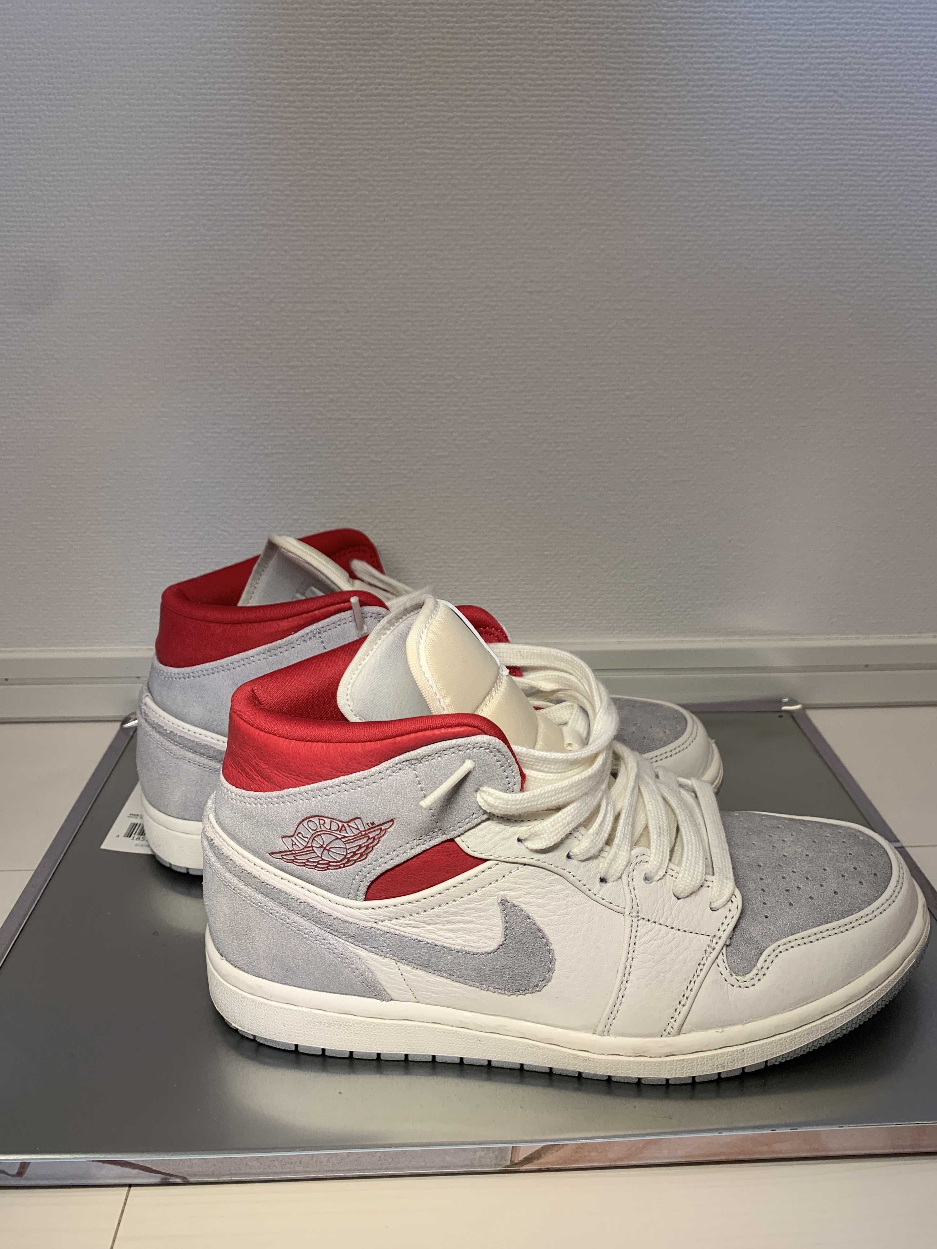 SNS×NIKE AIR JORDAN 1 MID "GREY/RED"