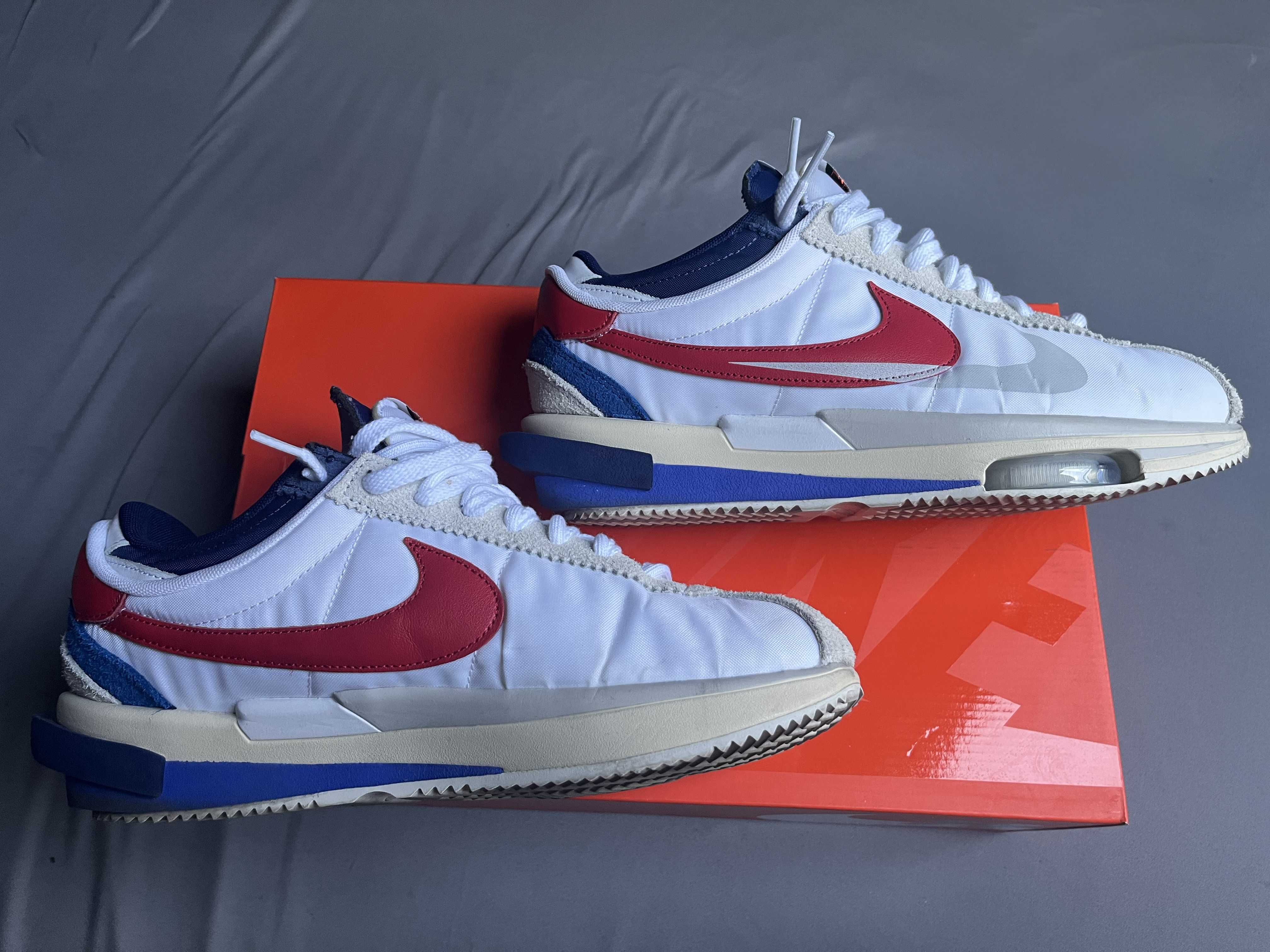 sacai × Nike Zoom Cortez "White and University Red"