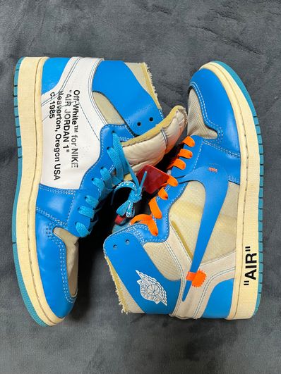 Off-White × Nike Air Jordan 1 High UNC "White/Dark Powder Blue"
