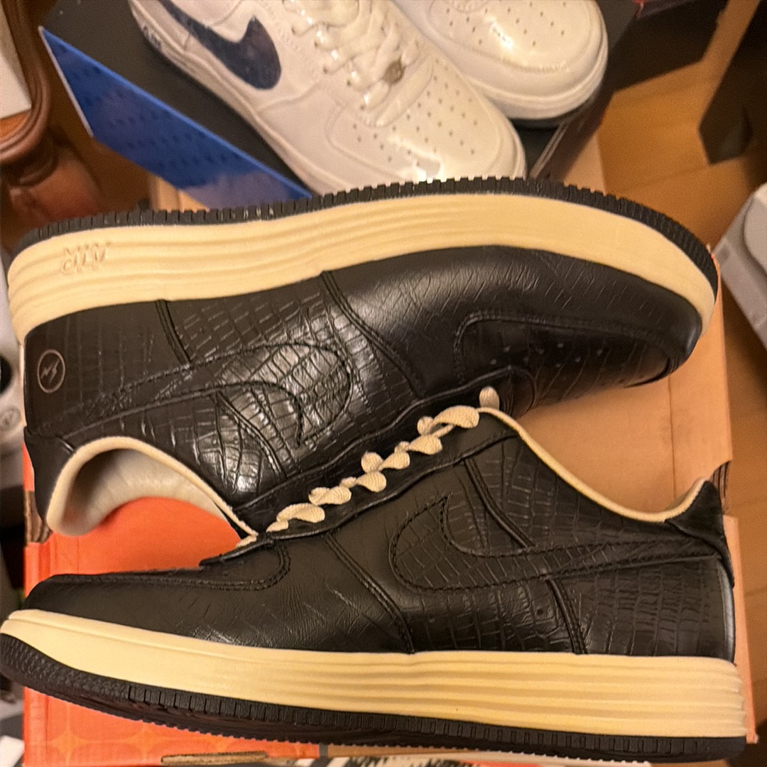 fragment design × Nike Lunar Force 1 Low SP "Black/Black-NET"