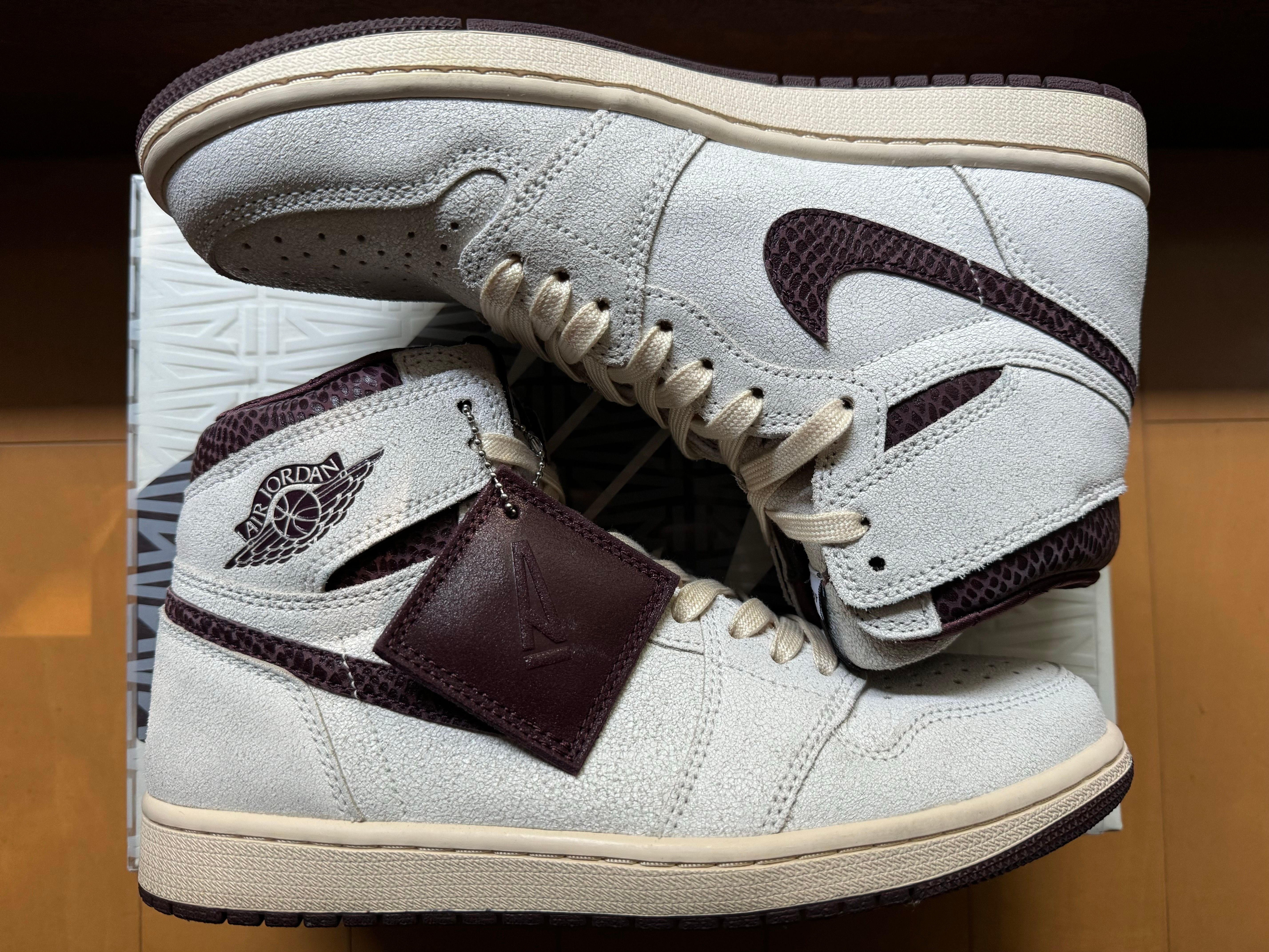A Ma Maniere × Nike Air Jordan 1 Retro High OG "Sail and Burgundy"