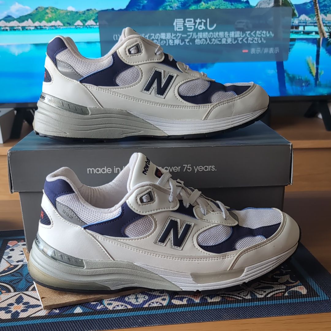 New Balance 992 Made in USA "White Navy"