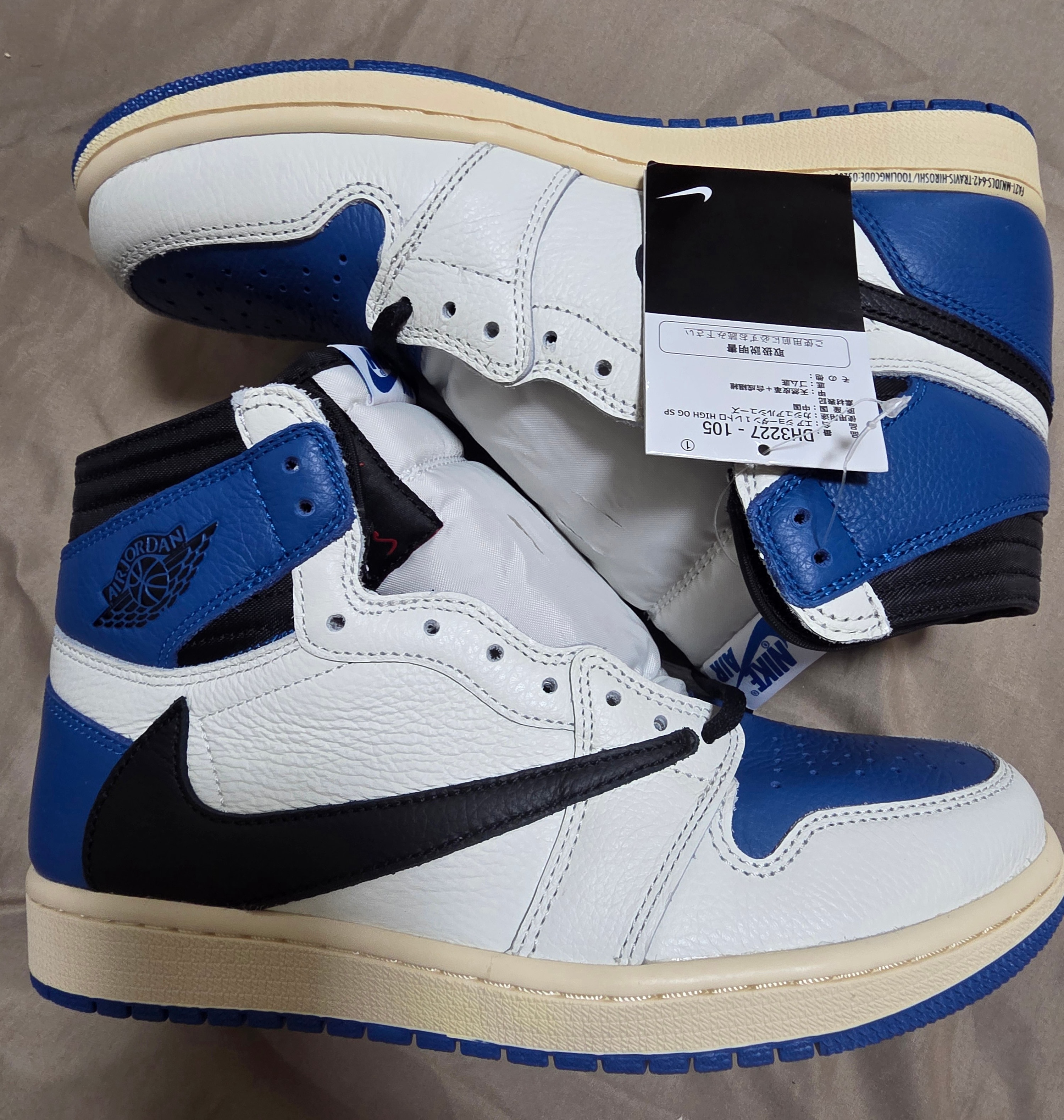 Travis Scott × fragment design × Nike Air Jordan 1 Retro High OG SP "Military Blue"