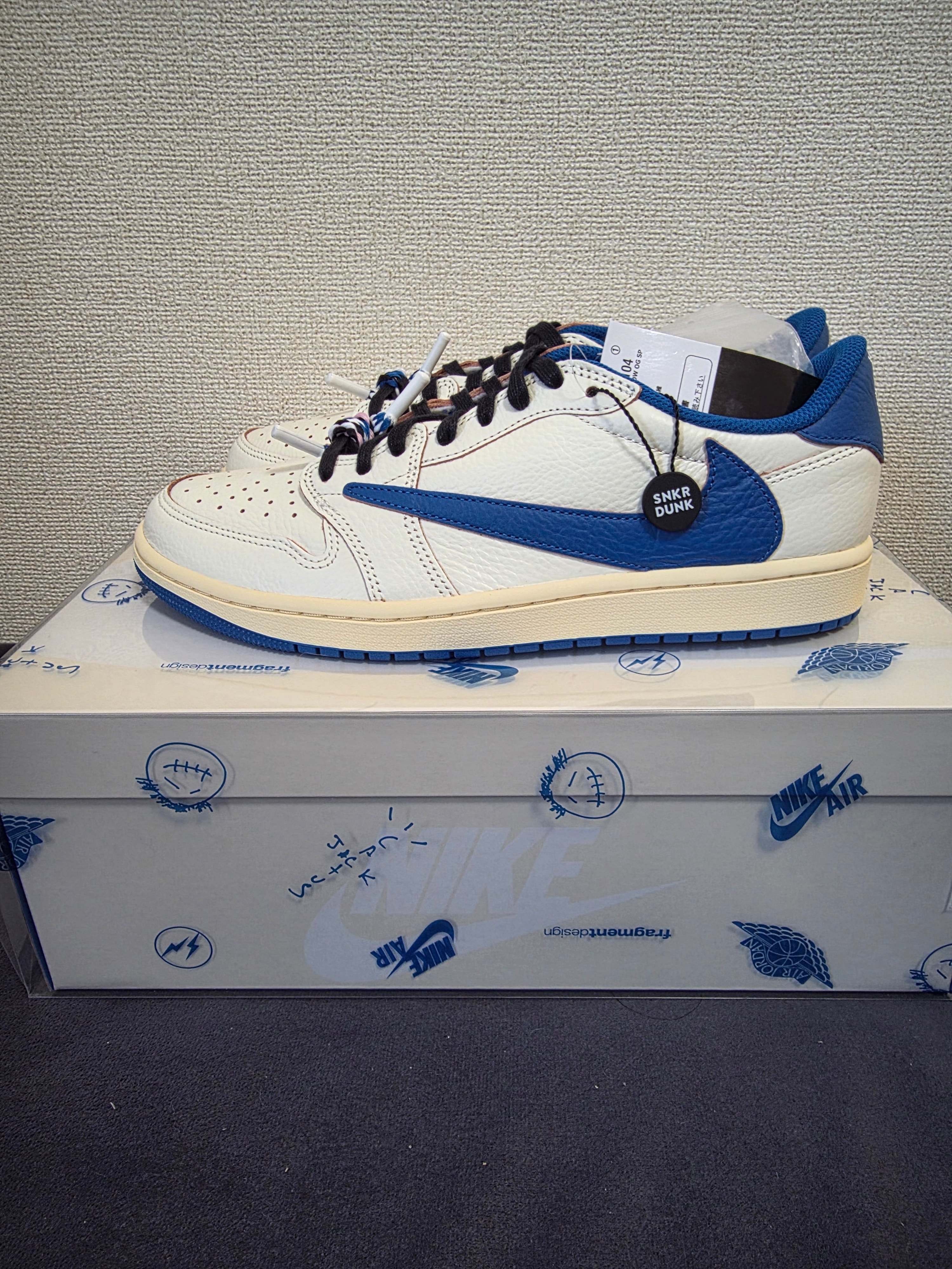 Travis Scott × fragment design × Nike Air Jordan 1 Low OG "Sail/Military Blue"