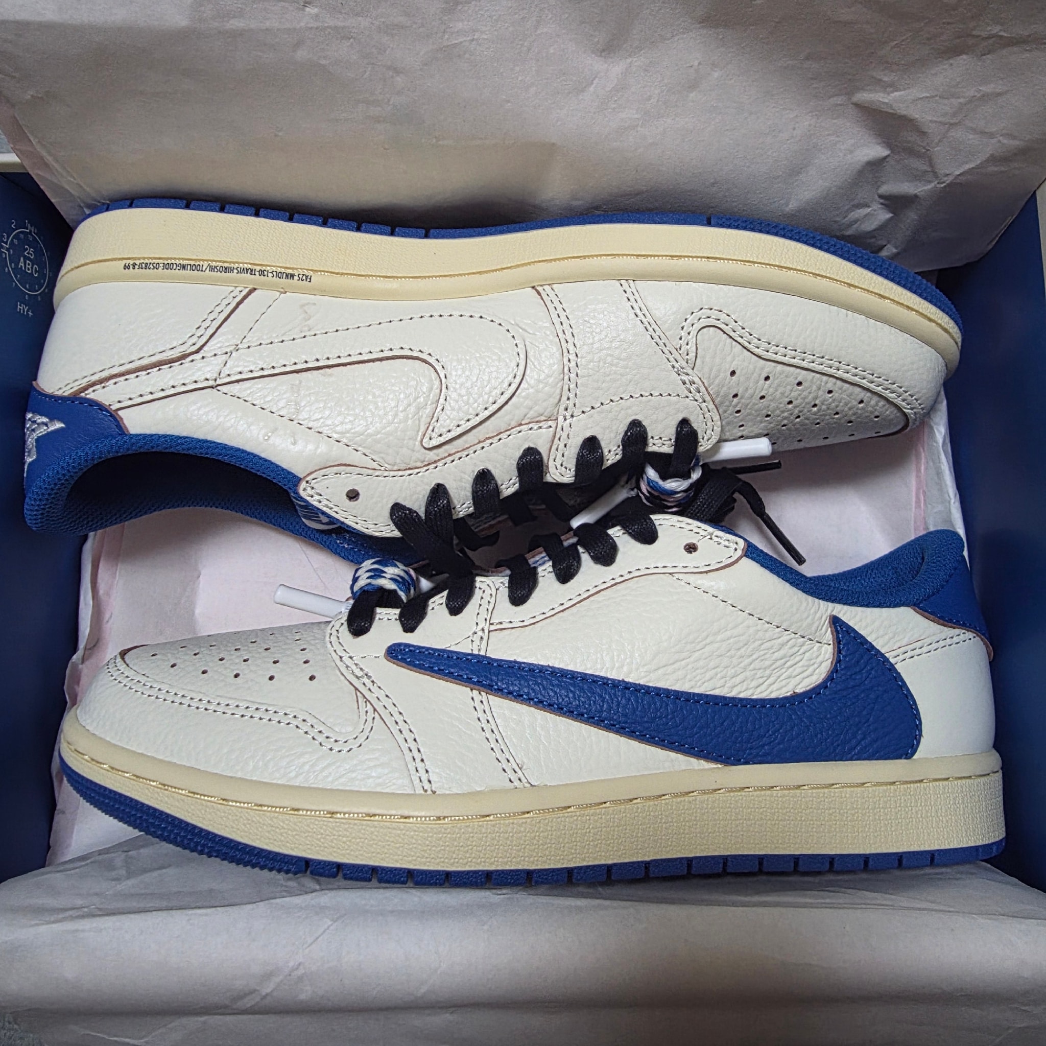 Travis Scott × fragment design × Nike Air Jordan 1 Low OG "Sail/Military Blue"